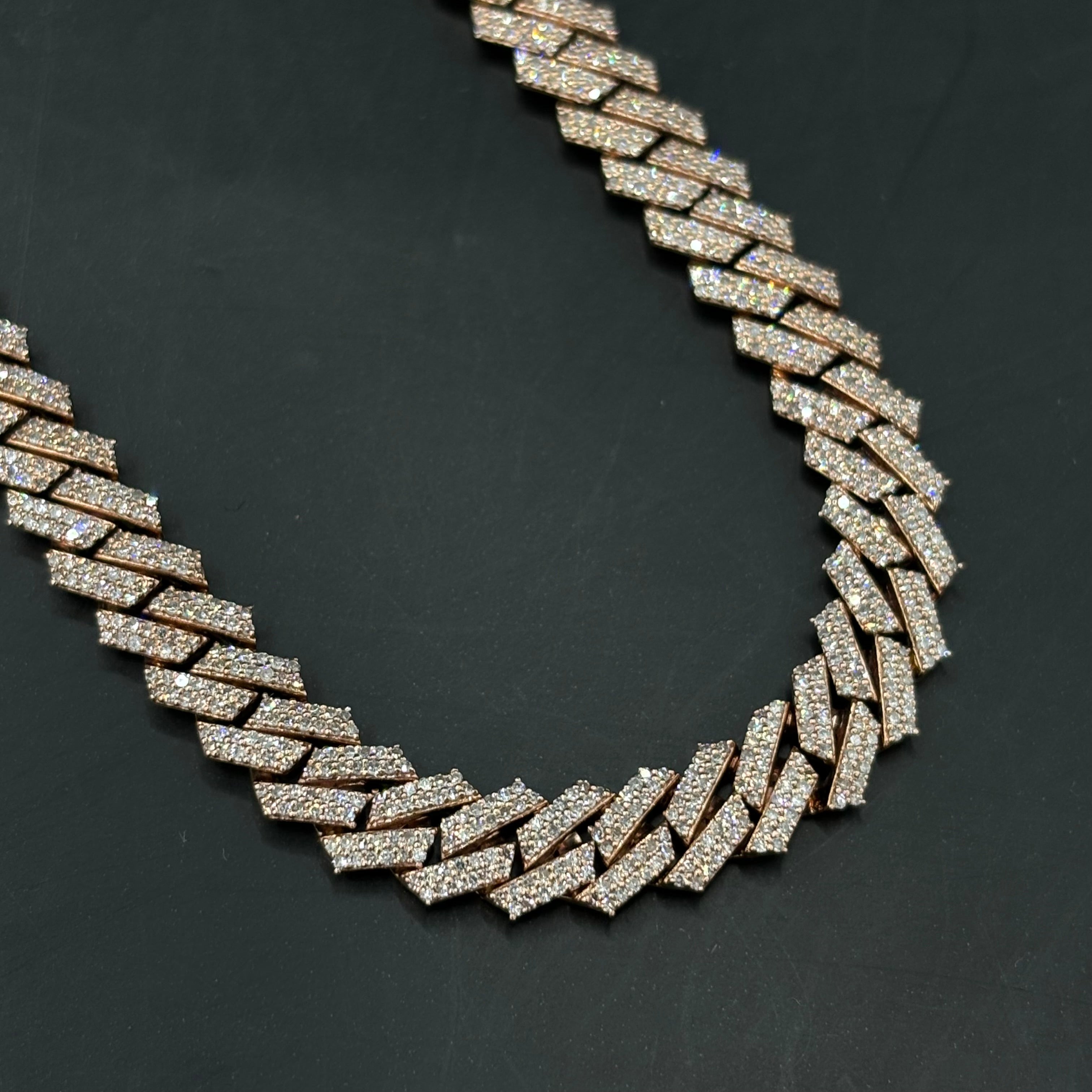 10KT 8MM 16” VVS-1 CVD DIAMOND CUBAN LINK CHAIN