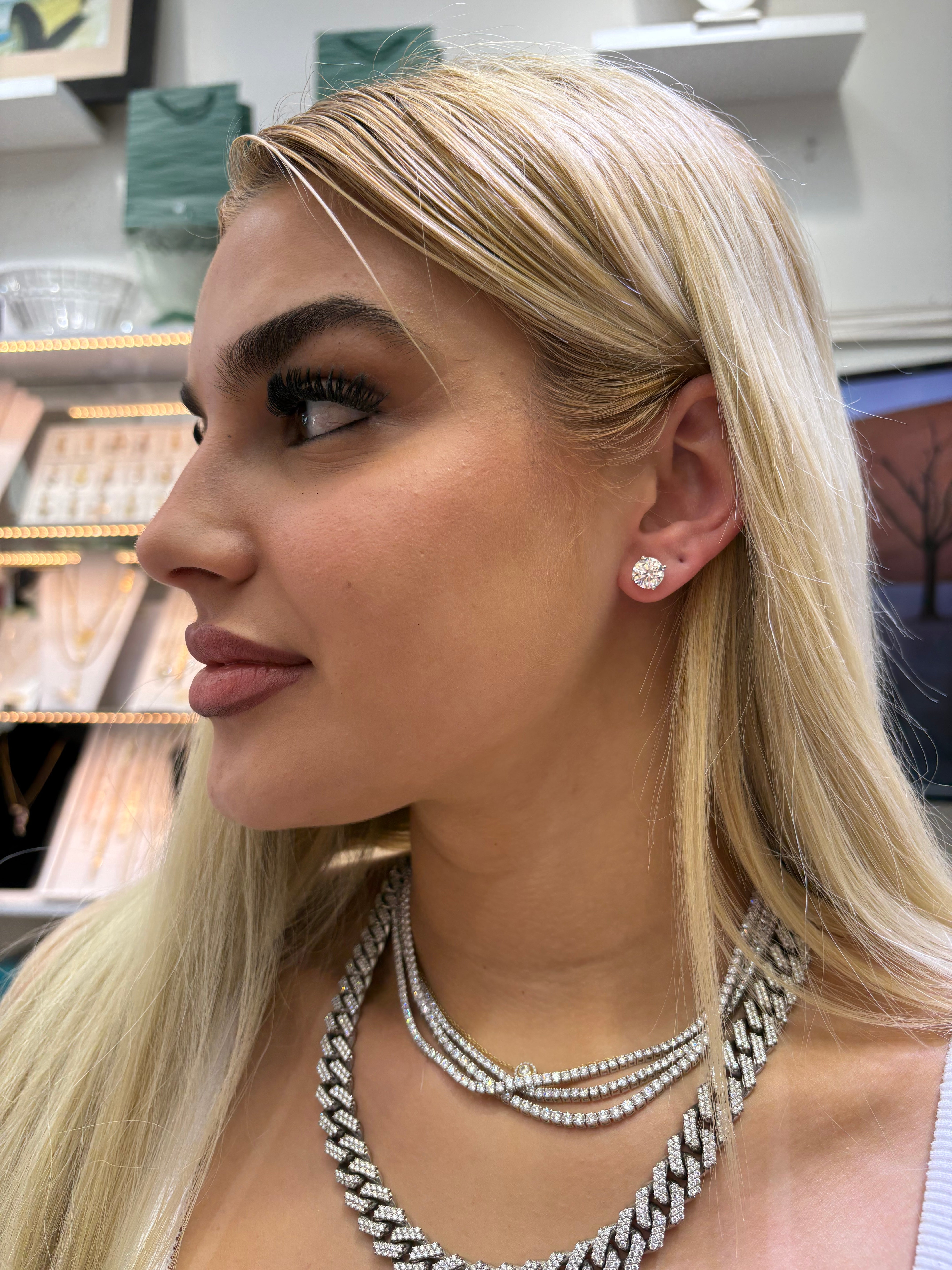 10.00CTW | 5.00CT EACH | VVS-1 CLARITY DIAMOND LAB-GROWN STUD EARRINGS