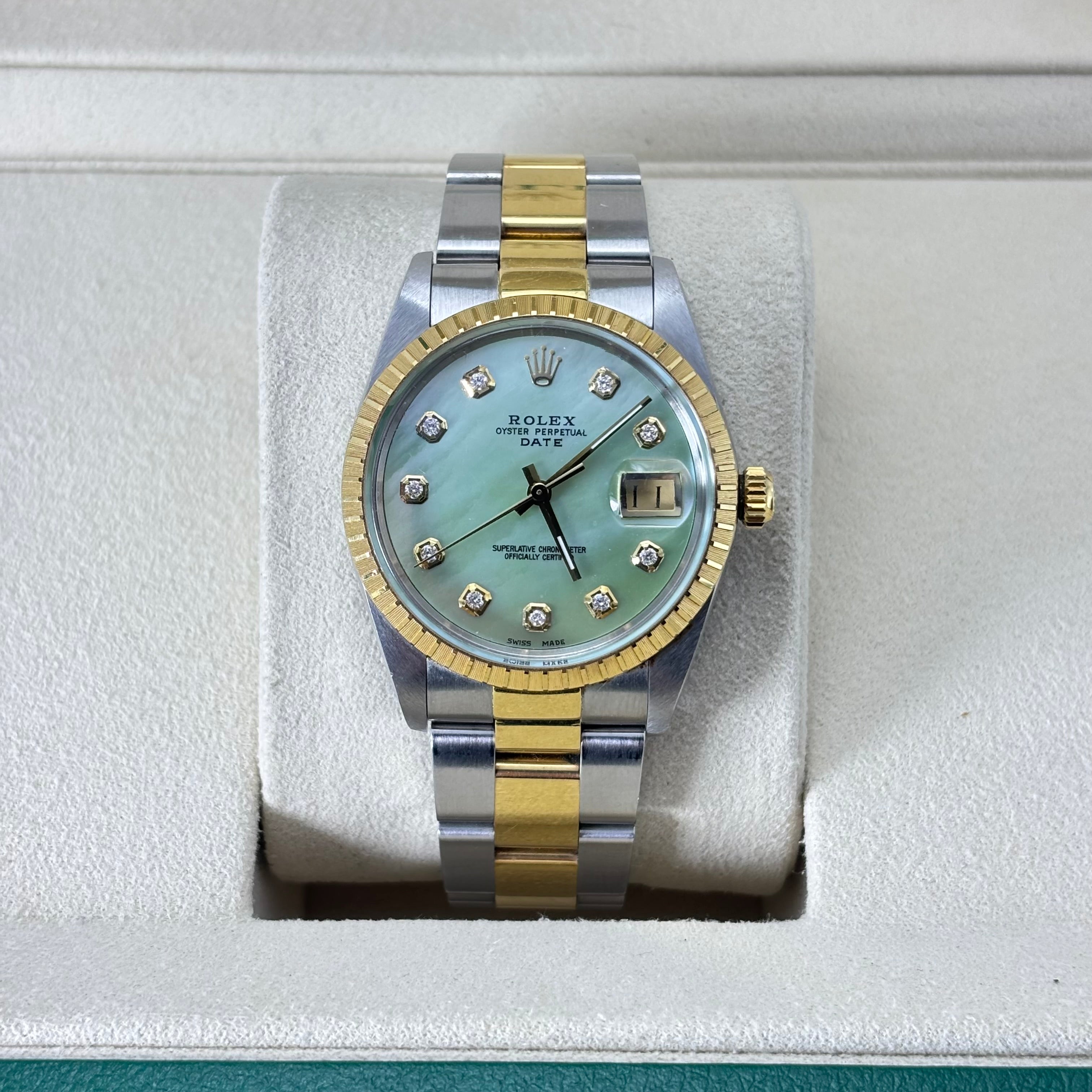 34MM ROLEX DATE 18KT GOLD