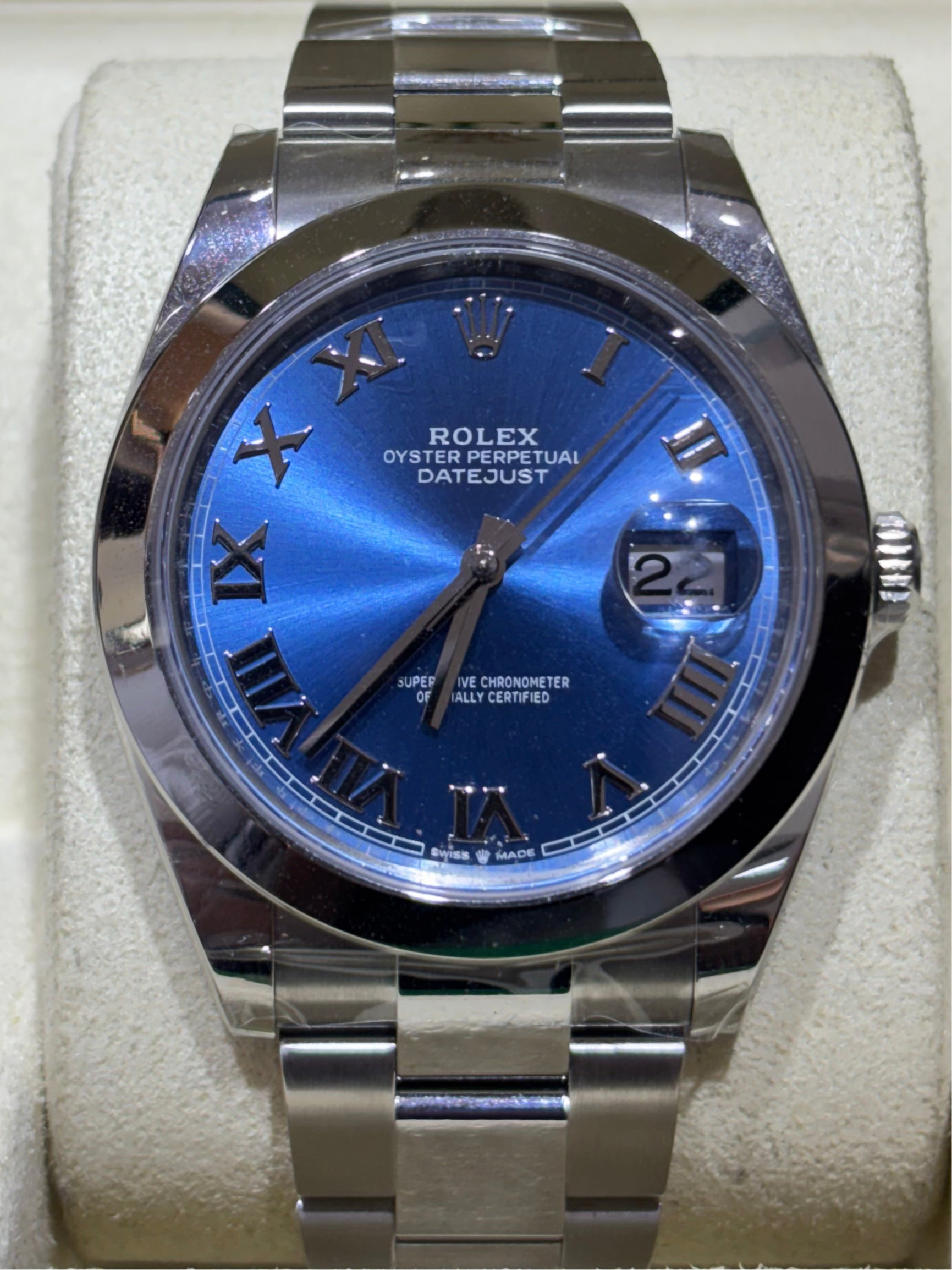 ROLEX DATEJUST 41MM | STAINLESS STEEL | OYSTER BRACELET | BLUE ROMAN DIAL