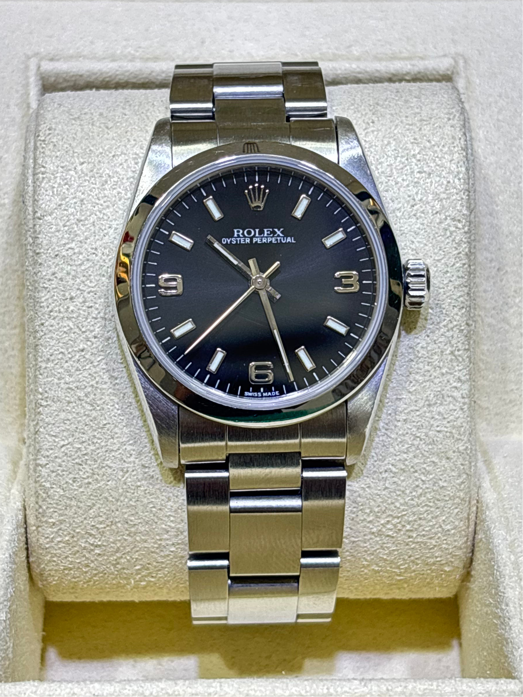 ROLEX OYSTER PERPETUAL | 31MM STEEL | BLACK DIAL