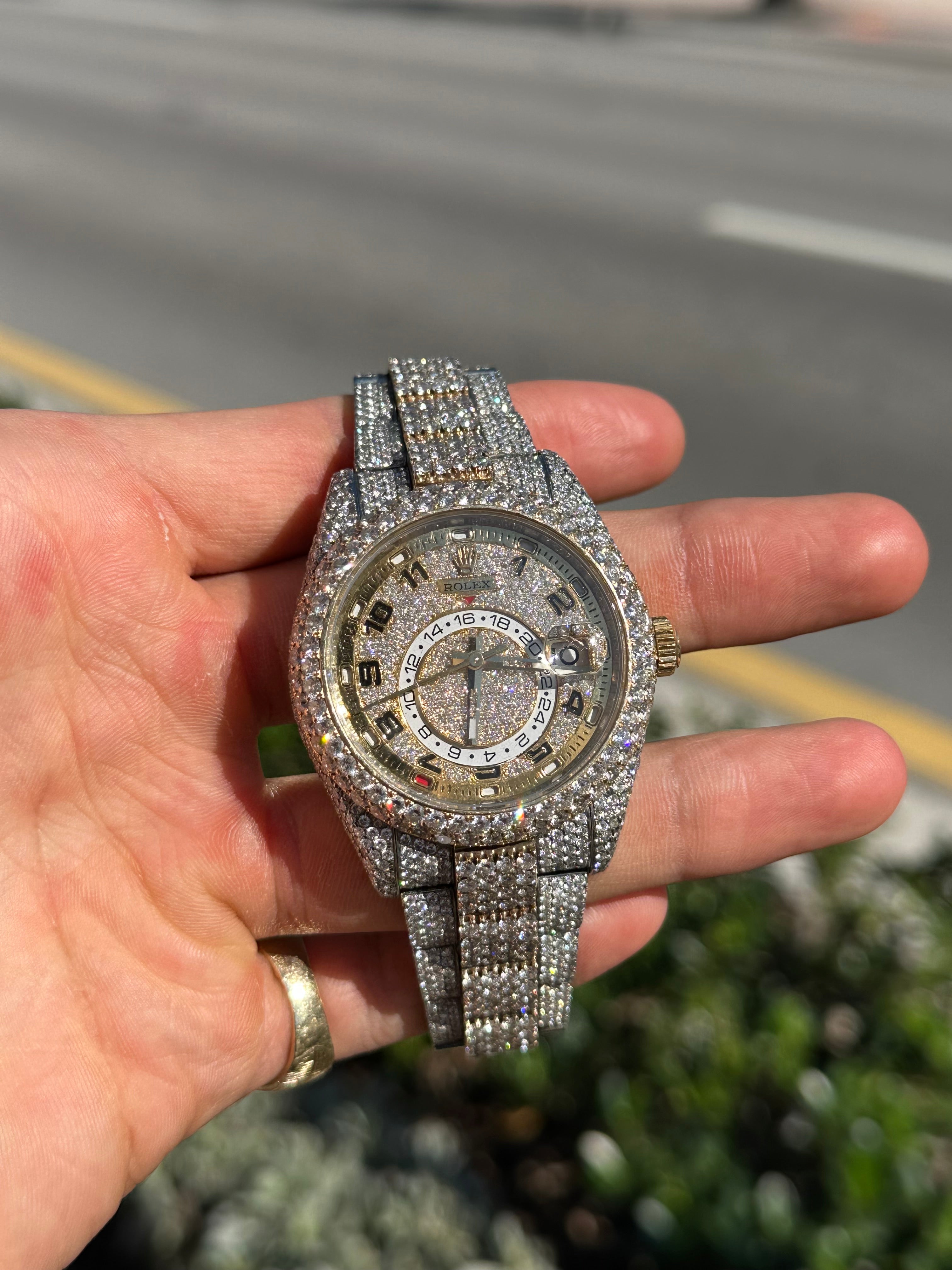 Bust Down Sky Dweller 42mm 18K Two Tone 42 cts Avalanche
