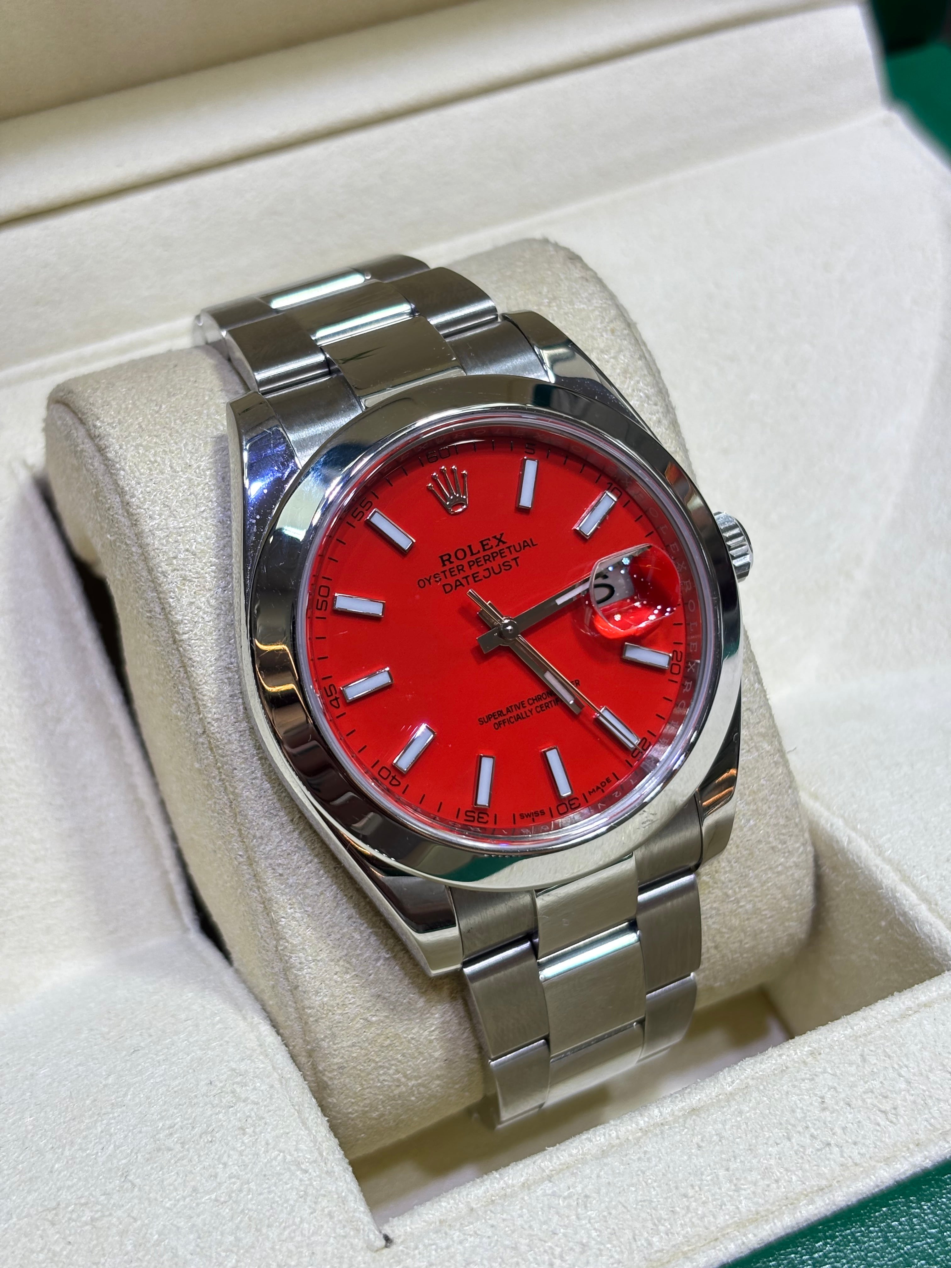 41MM ROLEX DATEJUST | STEEL | OYSTER-BRACELET | CORAL DIAL