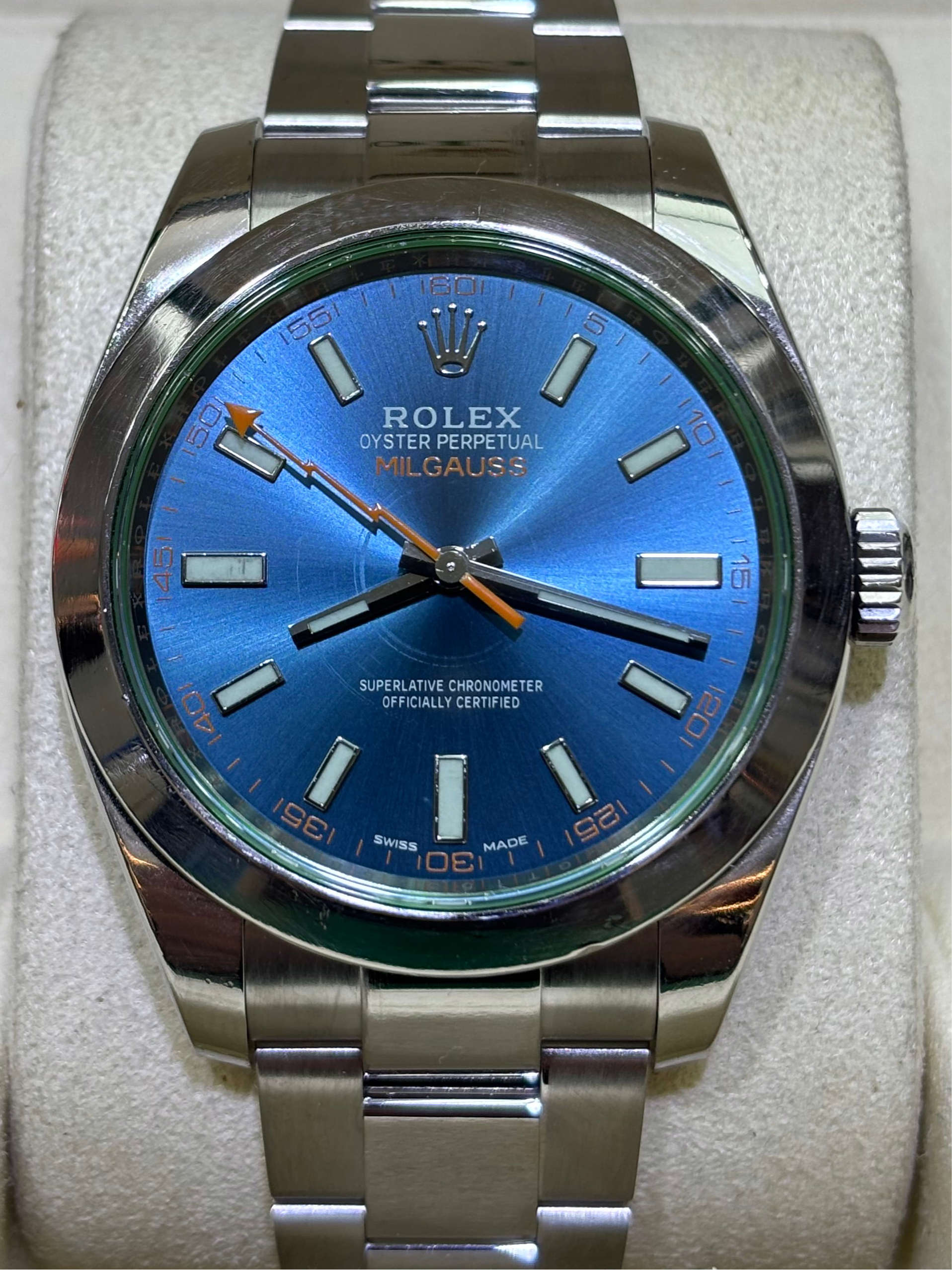 40MM ROLEX MILGAUSS | STEEL | OYSTER BRACELET | BLUE DIAL