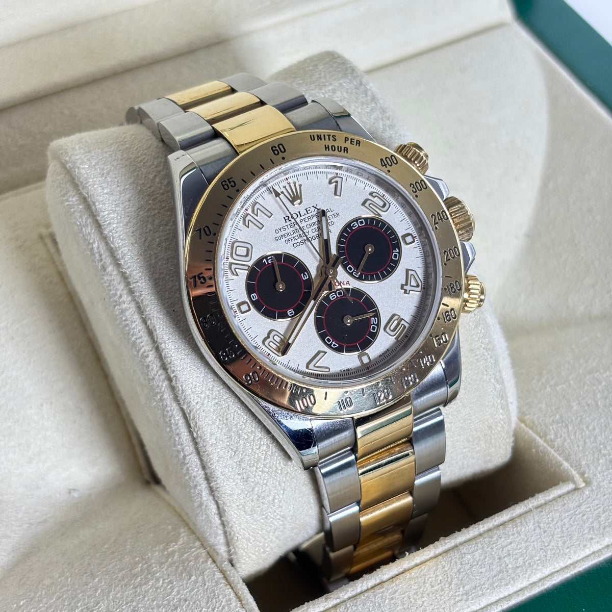 40MM ROLEX DAYTONA 18KT TWO-TONE 116523 IVORY PANDA