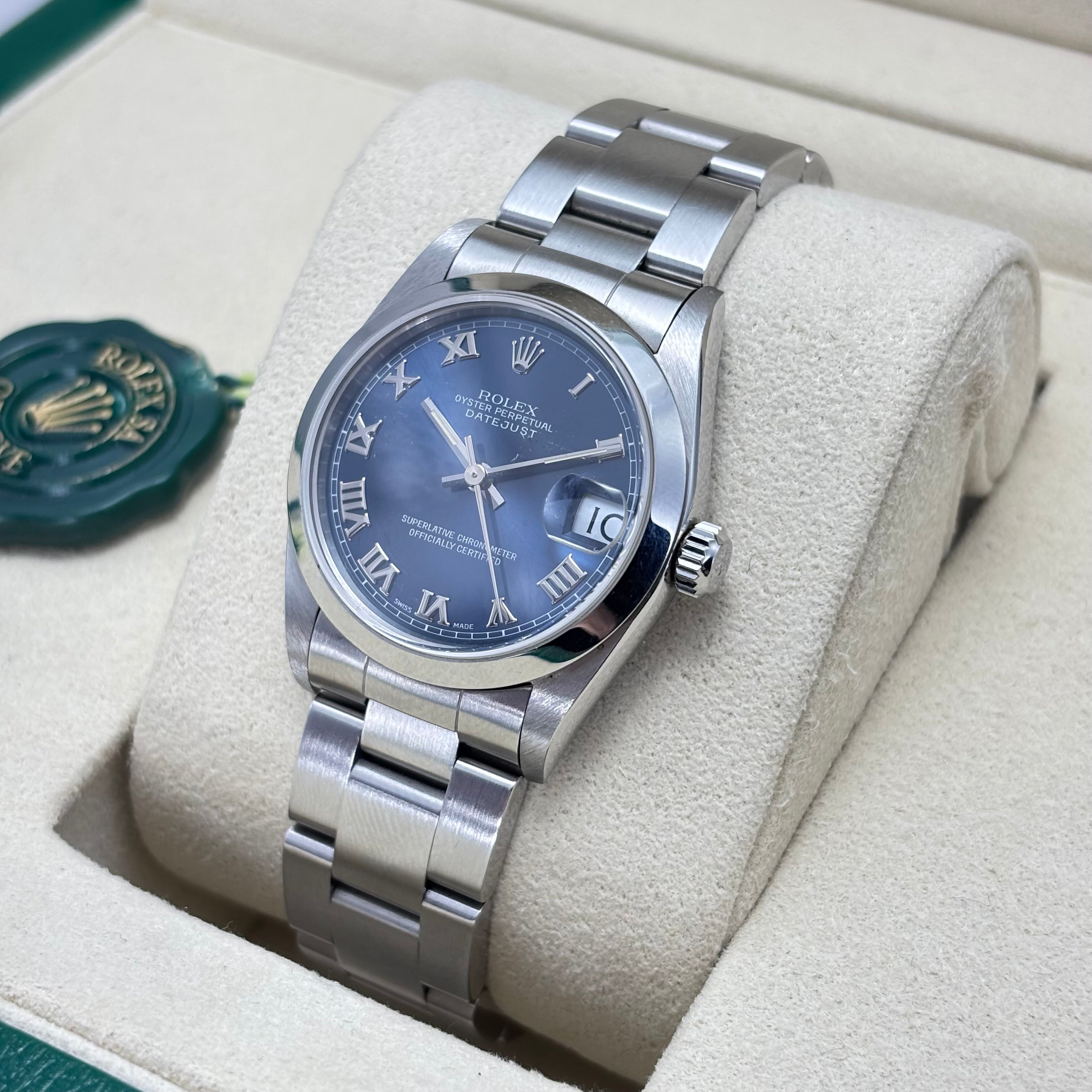 31MM ROLEX DATEJUST “MIDSIZE” BLUE DIAL