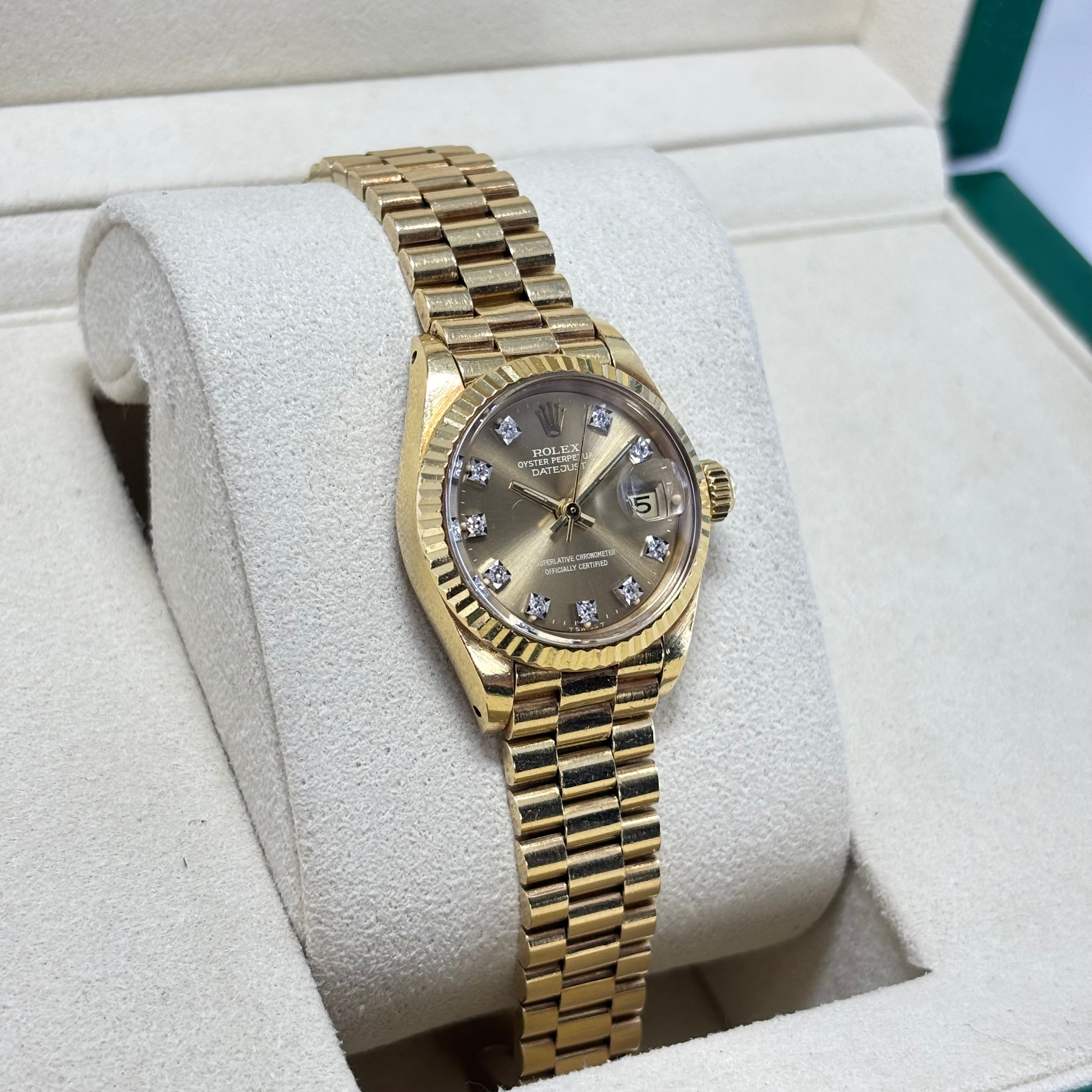 26MM ROLEX DATEJUST 18KT LADIES GOLD WATCH REF.6917