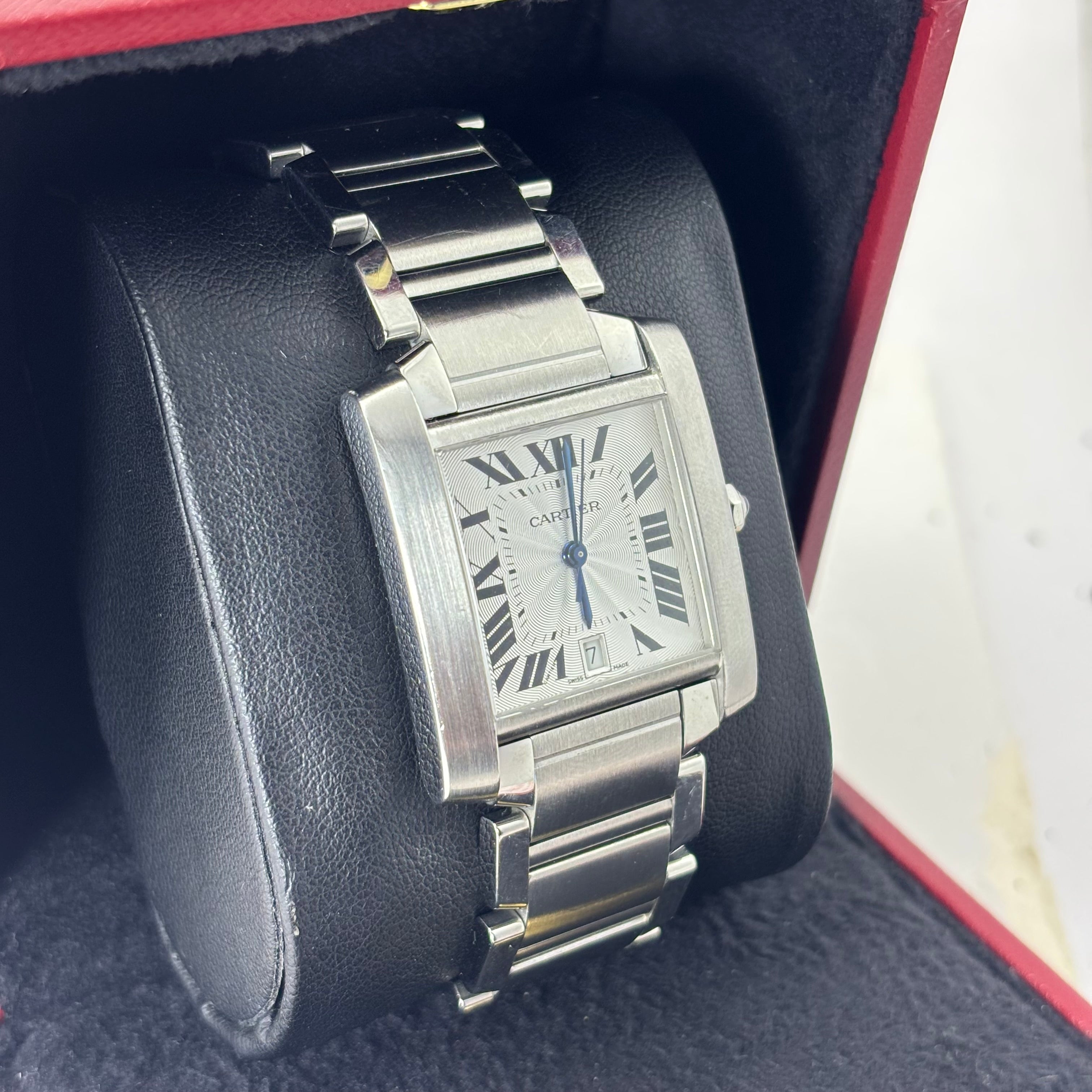36MM CARTIER TANK STAINLESS STEEL BOX AND CARD #2302