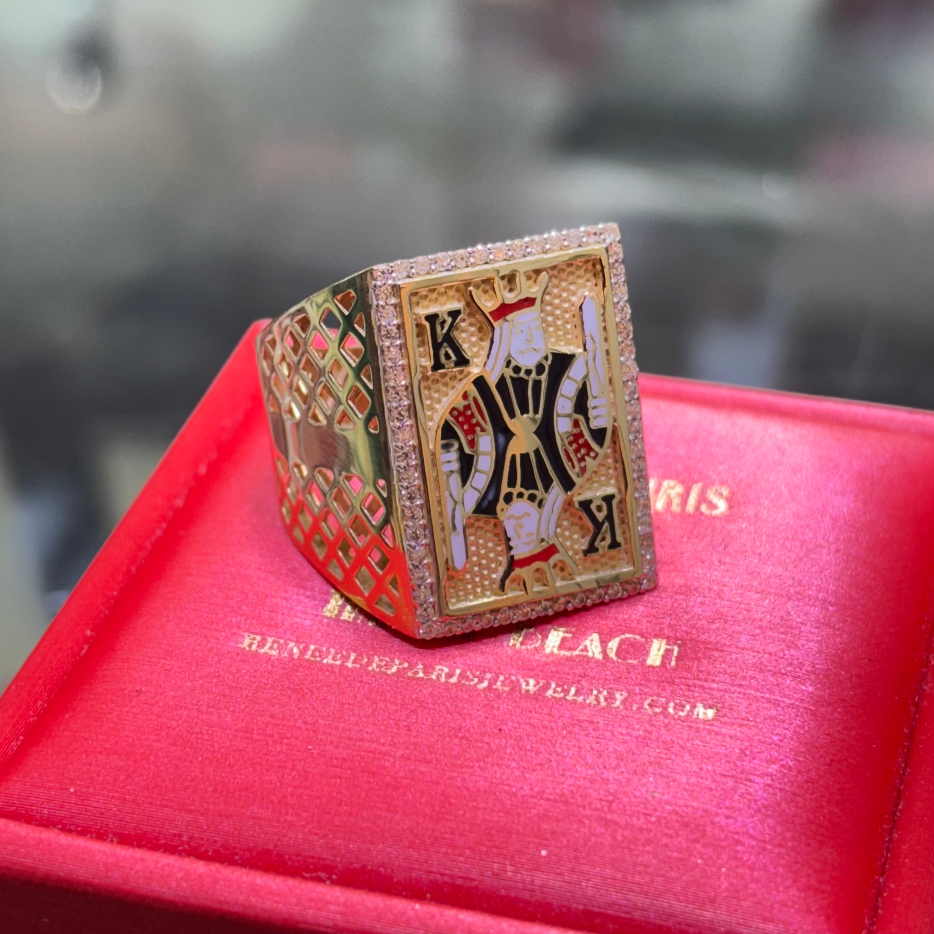 New 14k Custom “King Ace of Spades” Men’s Ring