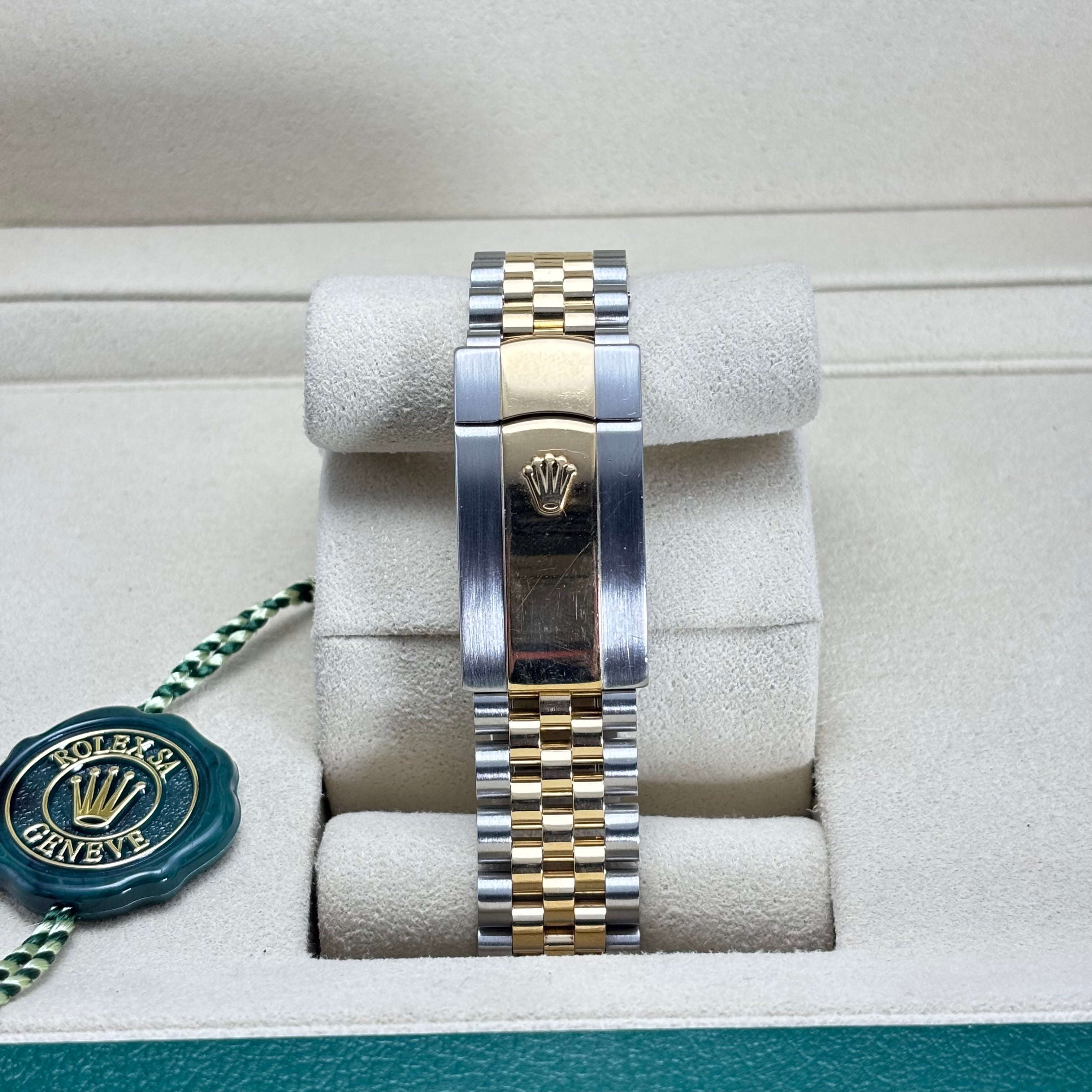 41MM ROLEX DATEJUST 18KT GOLD JUBILEE BRACELET (WIMBLEDON) BOX & CARD
