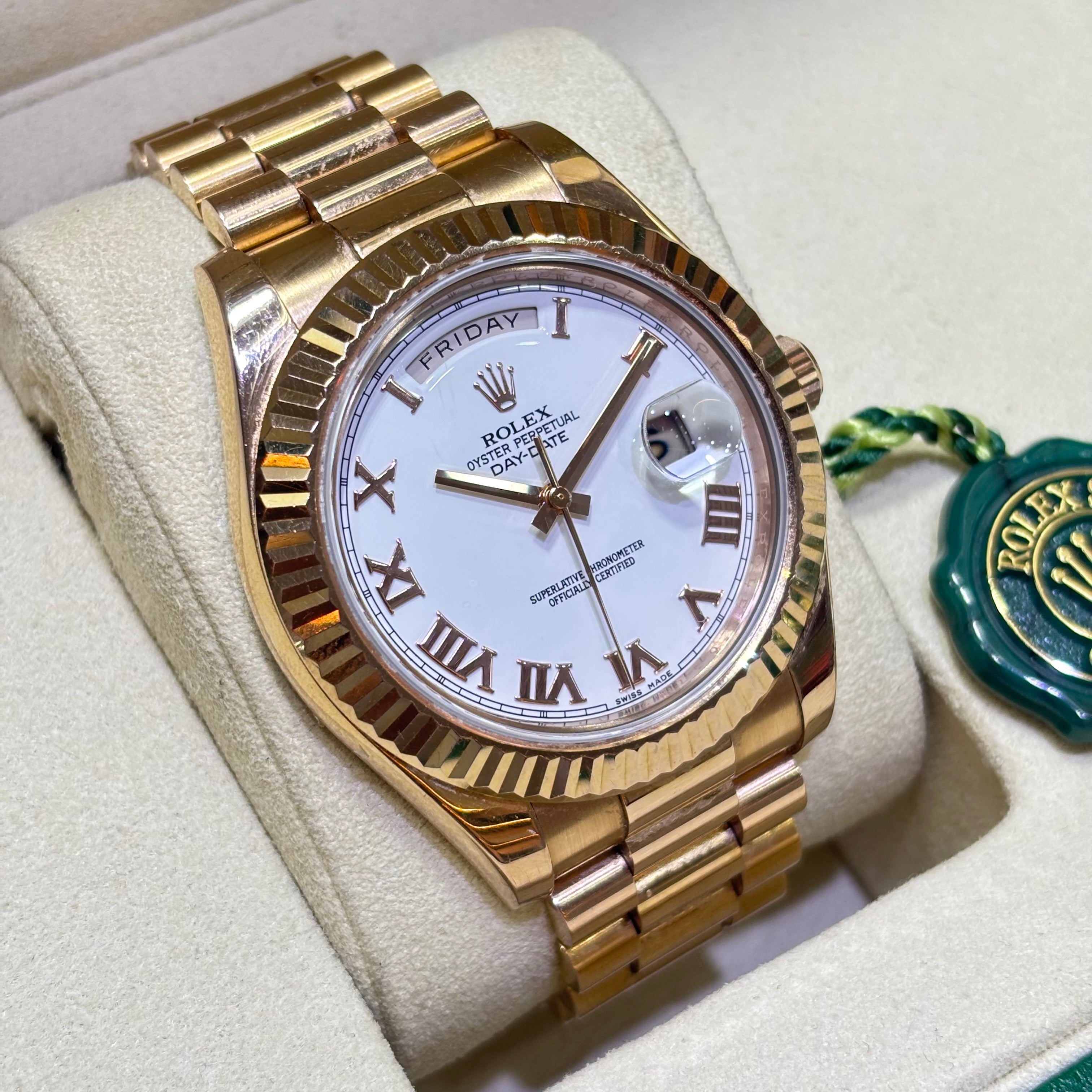 41MM ROSE GOLD PRESIDENTIAL 18KT GOLD MENS WATCH