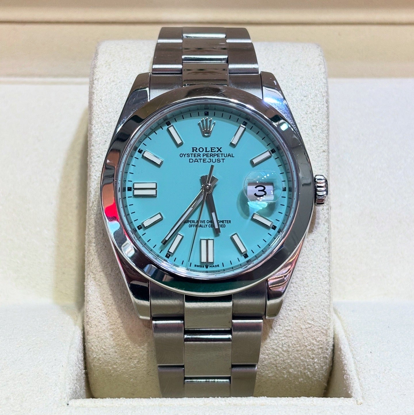 41MM DATEJUST | OYSTER BRACELET | TIFFANY BLUE DIAL | STAINLESS STEEL