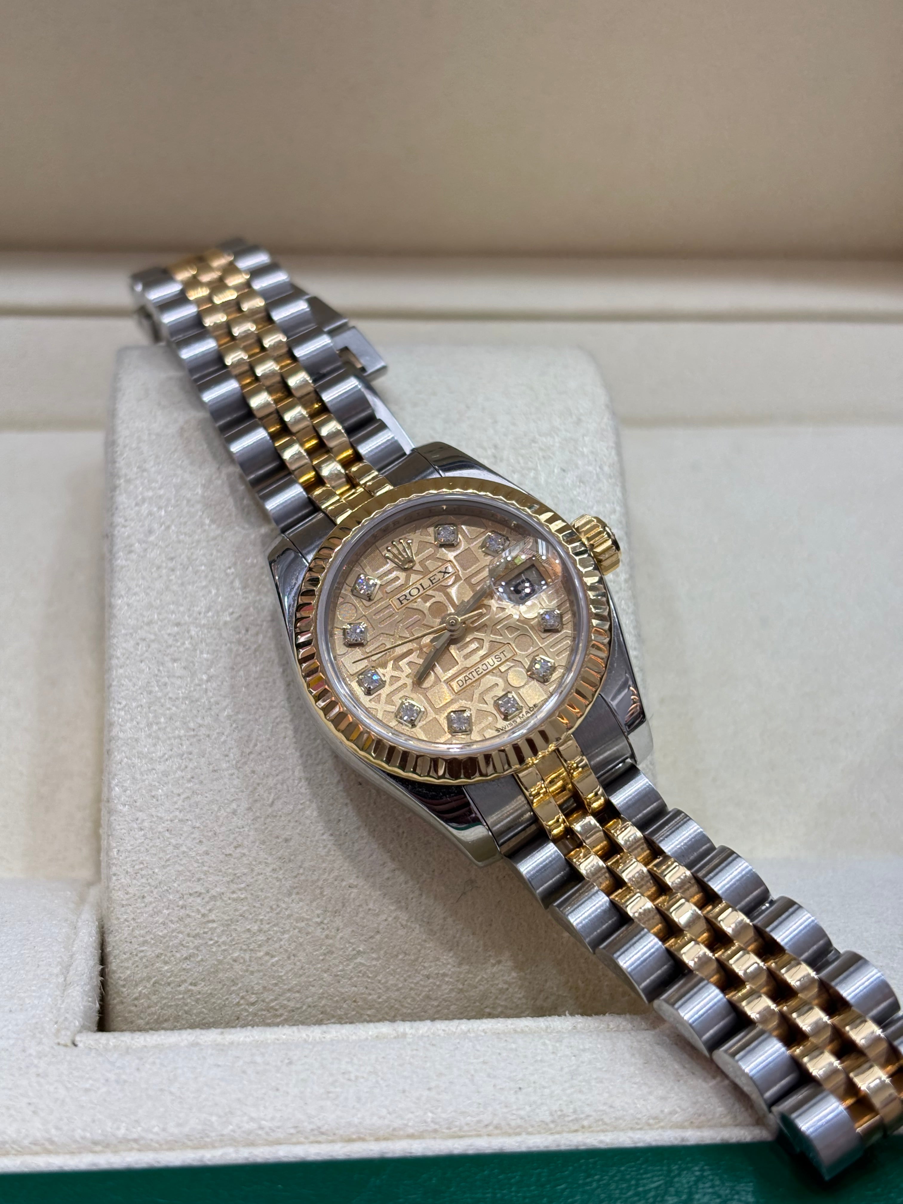 26MM ROLEX DATEJUST | JUBILEE BRACELET | 18KT TWO-TONE | CHAMPAGNE DIAMOND DIAL