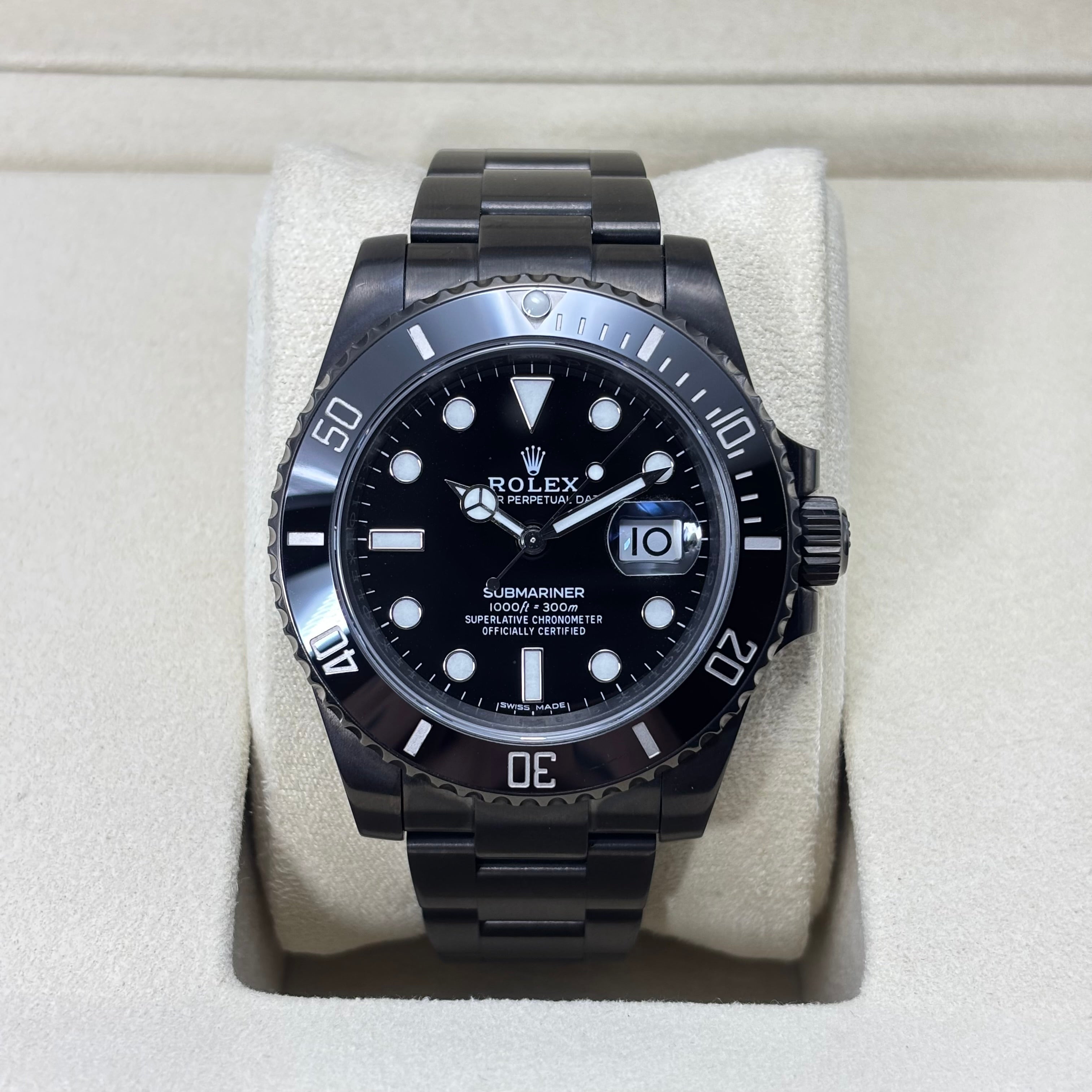 PRE-OWNED 40MM ROLEX SUBMARINER 116610LN (BLACK PVD COATING)