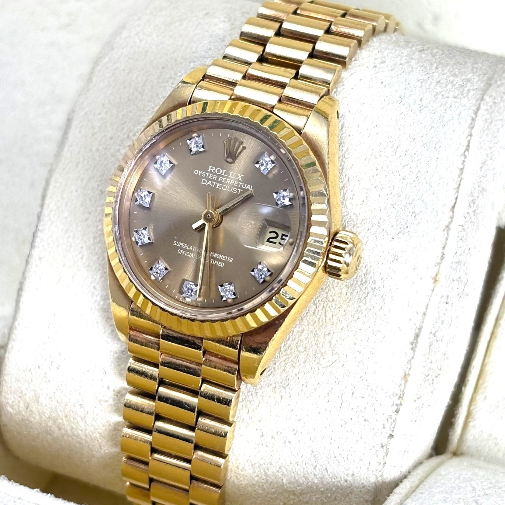 26MM ROLEX DATEJUST 18KT LADIES GOLD WATCH REF.6917