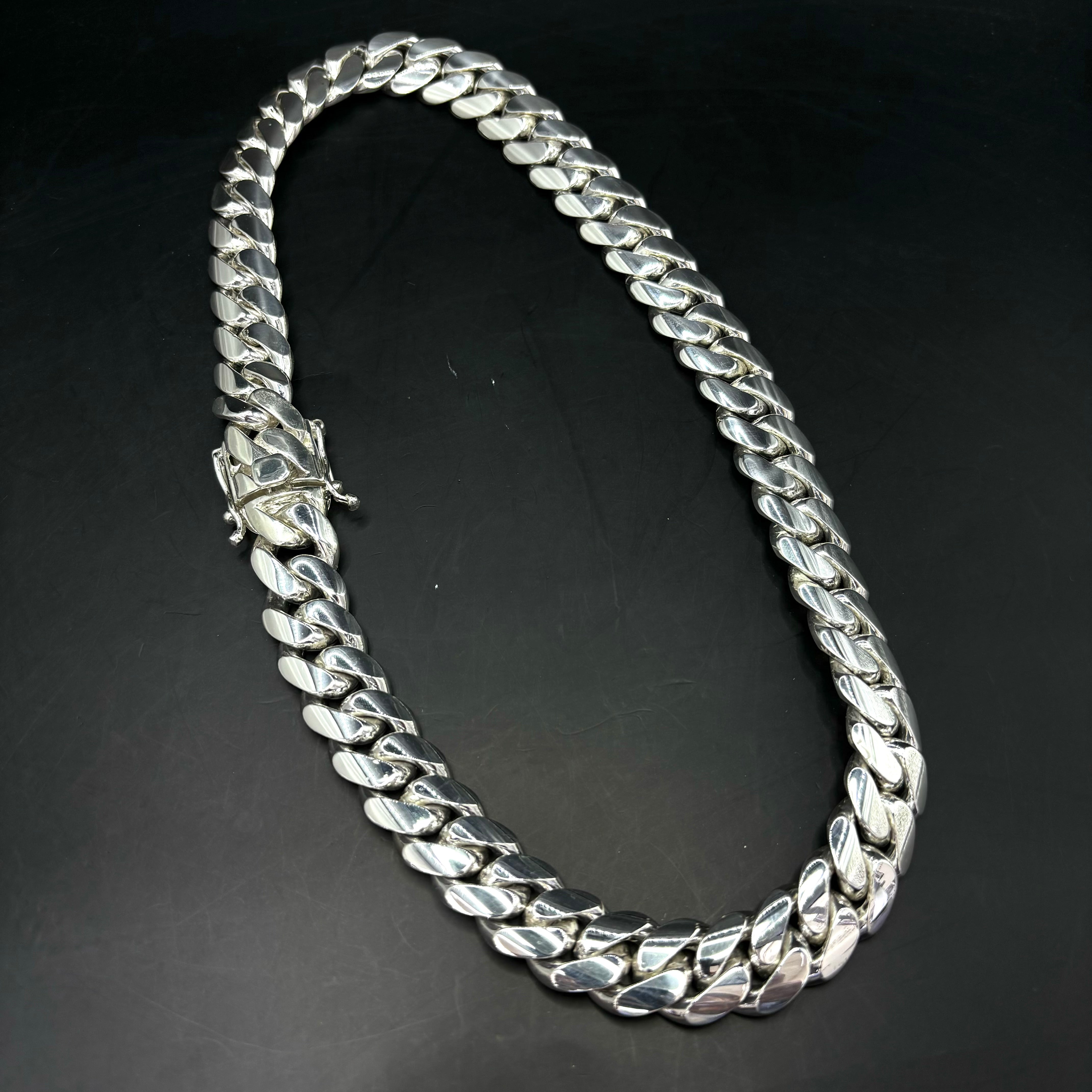 18MM HANDMADE SILVER MIAMI CUBAN LINK CHAIN .999 PURE