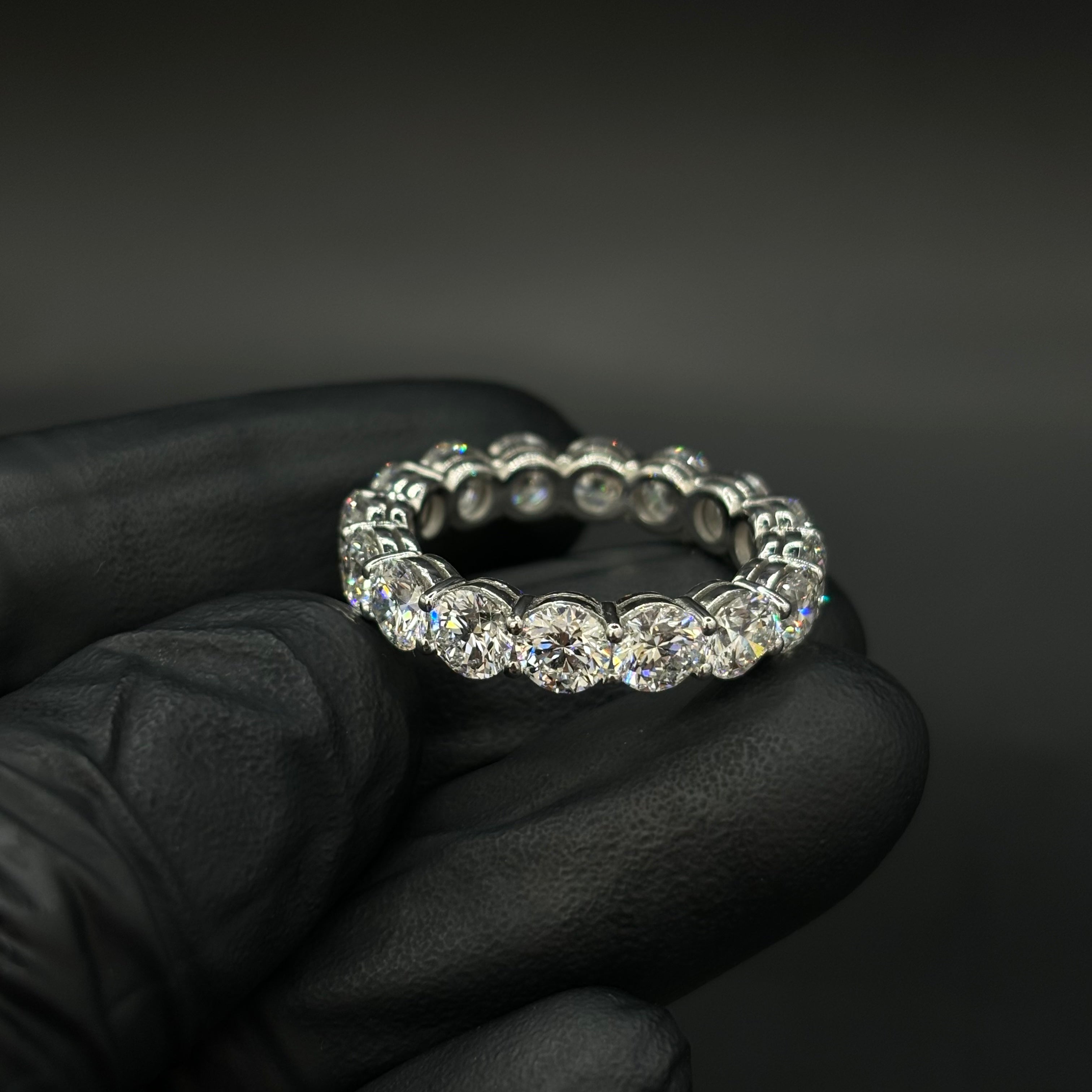 14k VVS Round Diamond Eternity Band CVD Ring