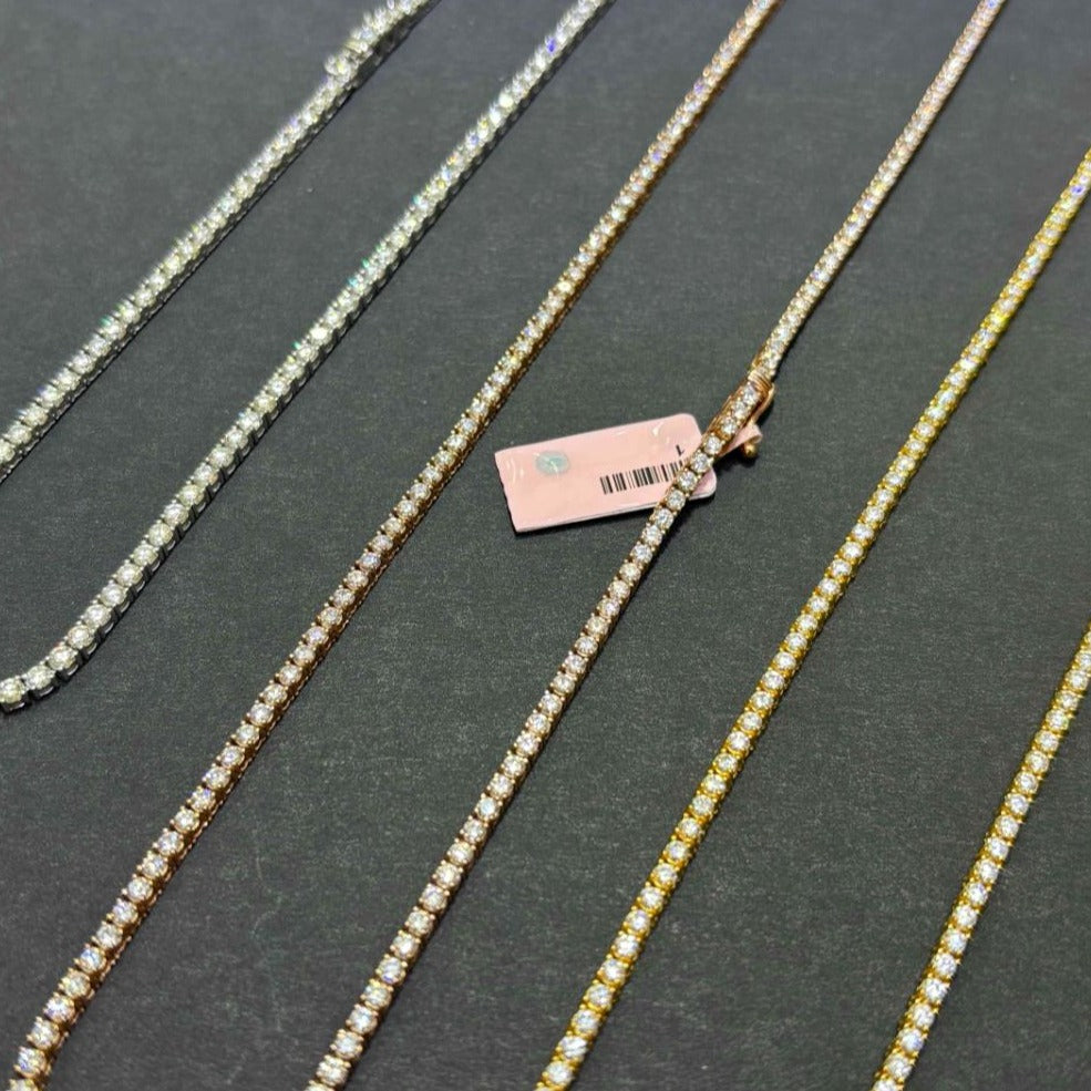 14k VVS Iced Out Tennis Chain Necklace CVD | ROSE/WHITE/YELLOW GOLD