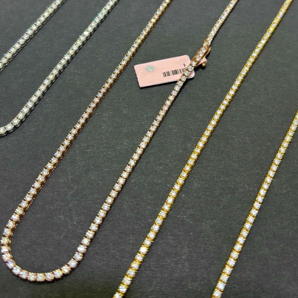 VVS Iced Out Tennis Chain Necklace CVD Rose