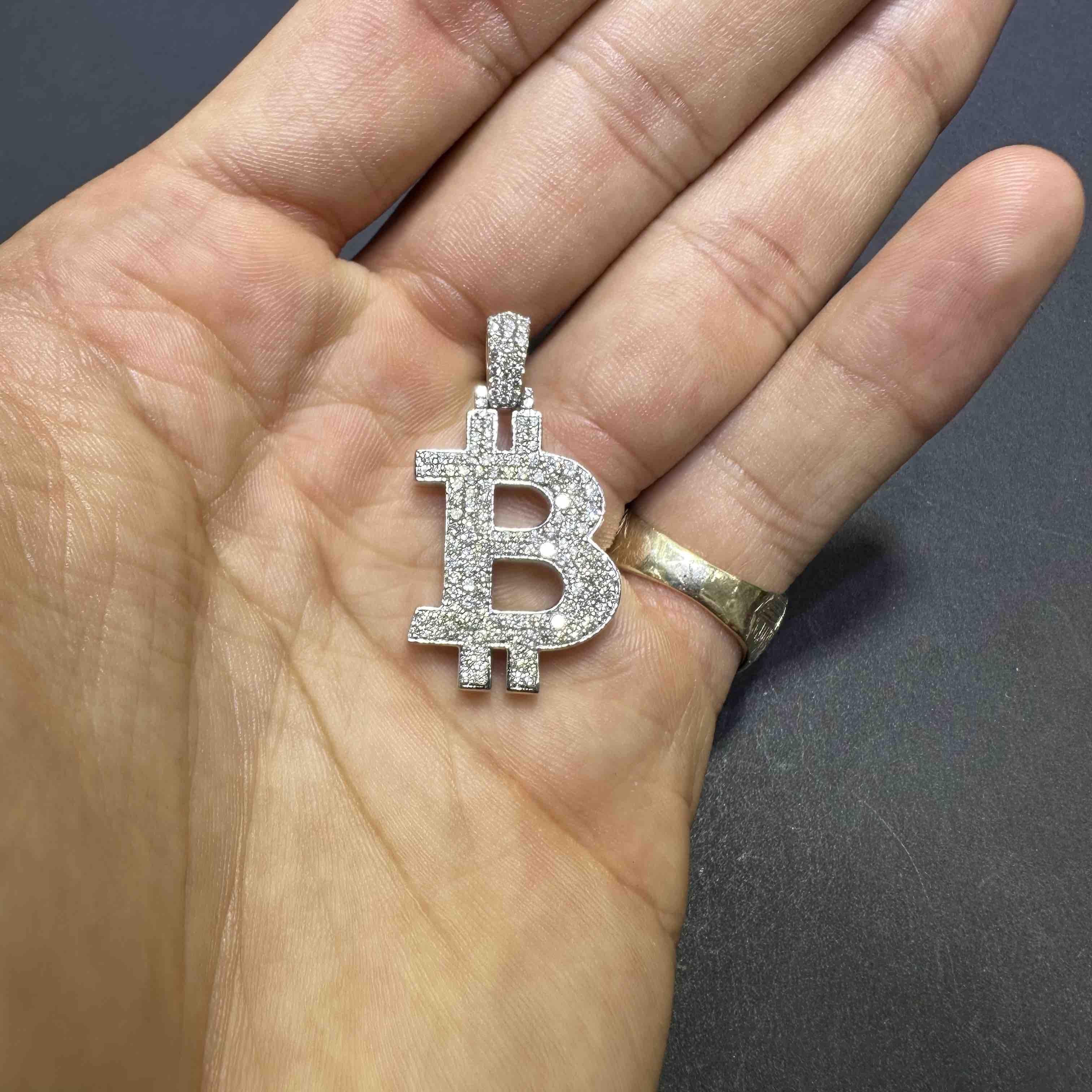 Gold clearance bitcoin pendant