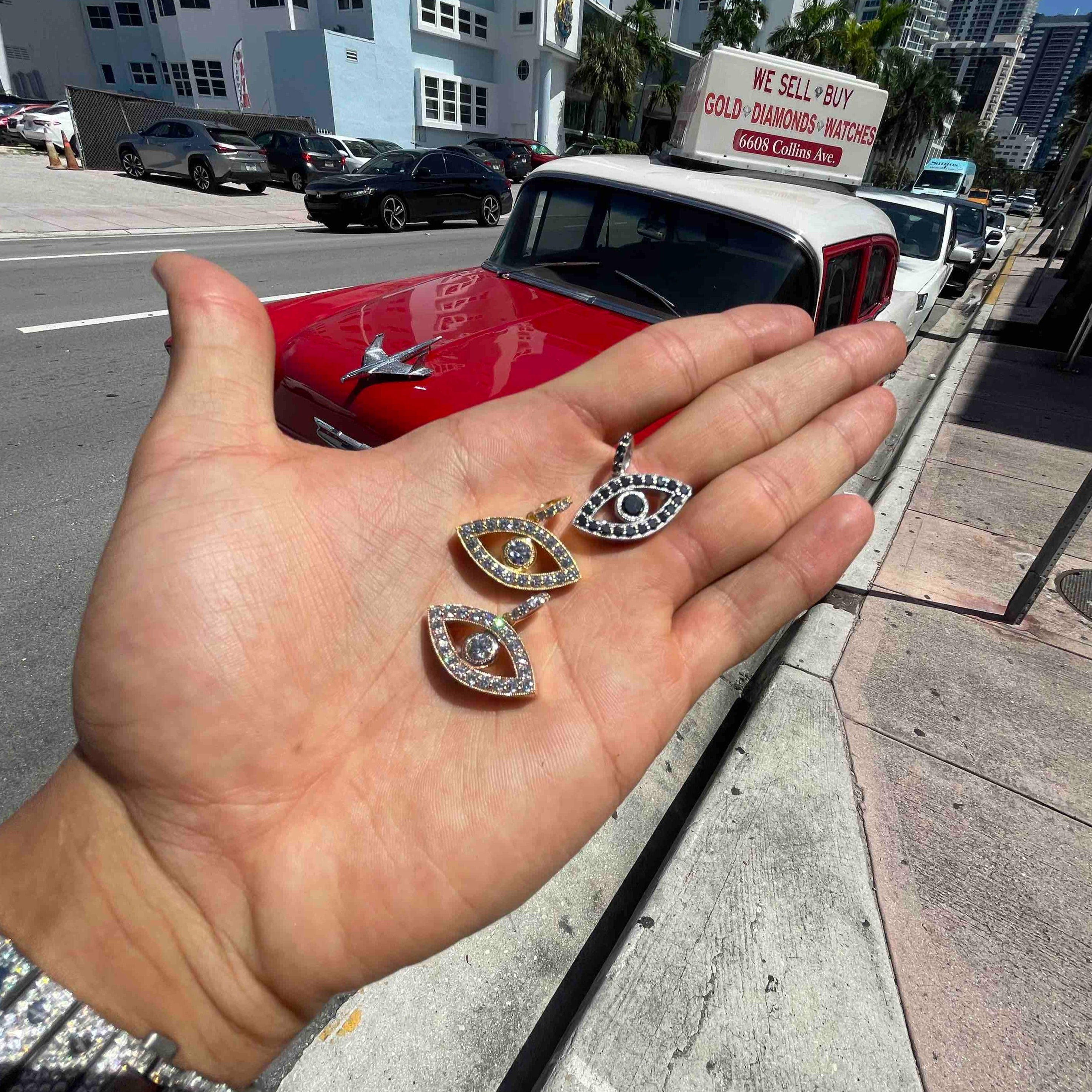  Bust Down Evil Eye Pendant