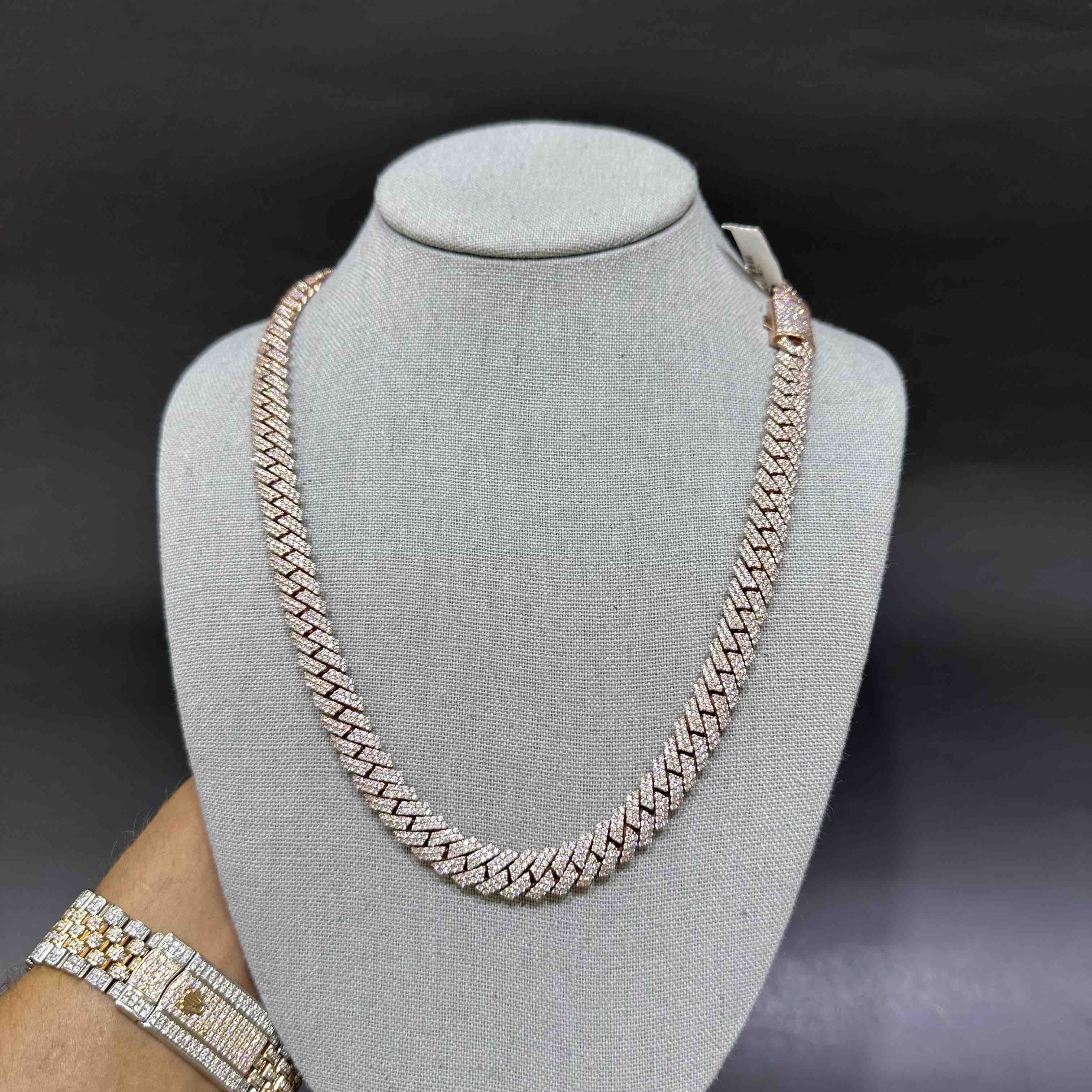 ICED ROSE GOLD MIAMI BUST DOWN full chain