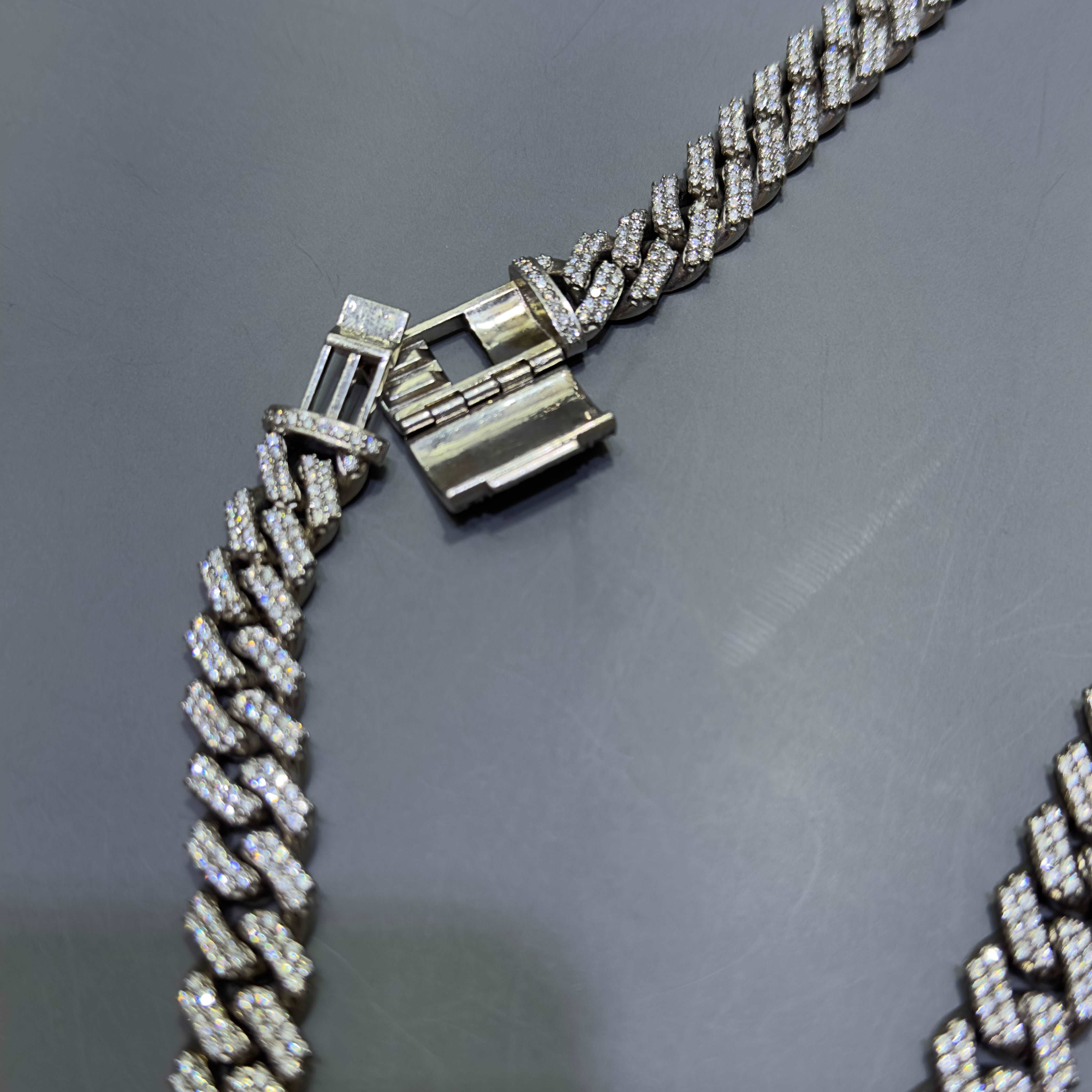  White Gold Iced Bust Down Chain