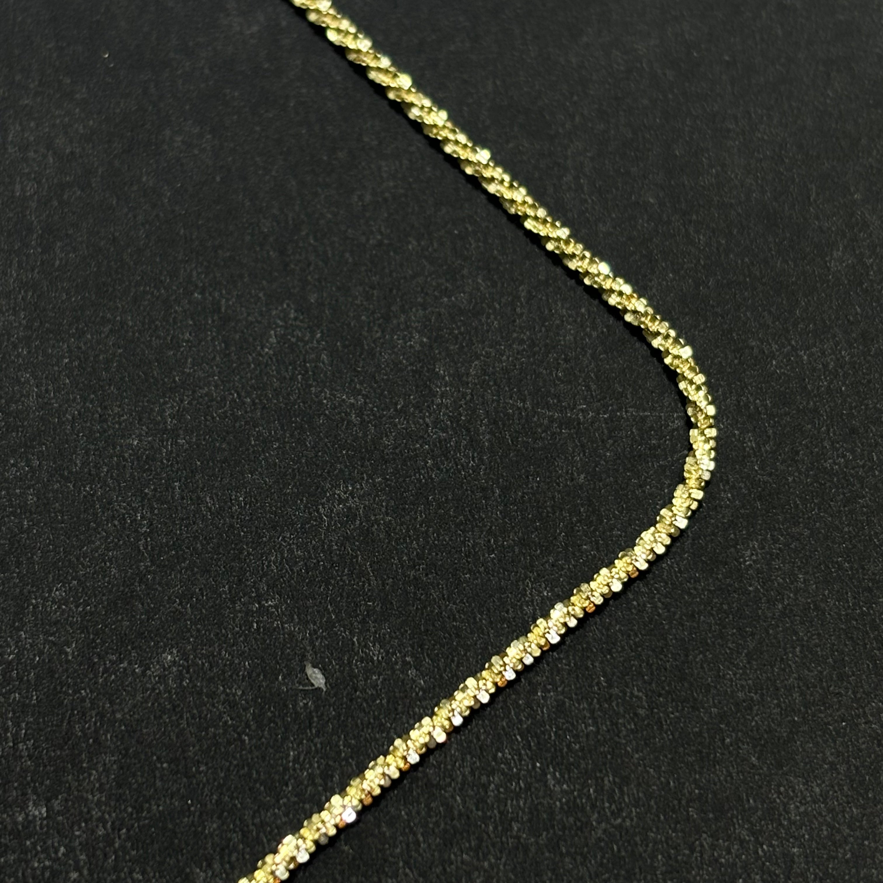 14k Diamond Cut Popcorn Link Chain 1.5MM