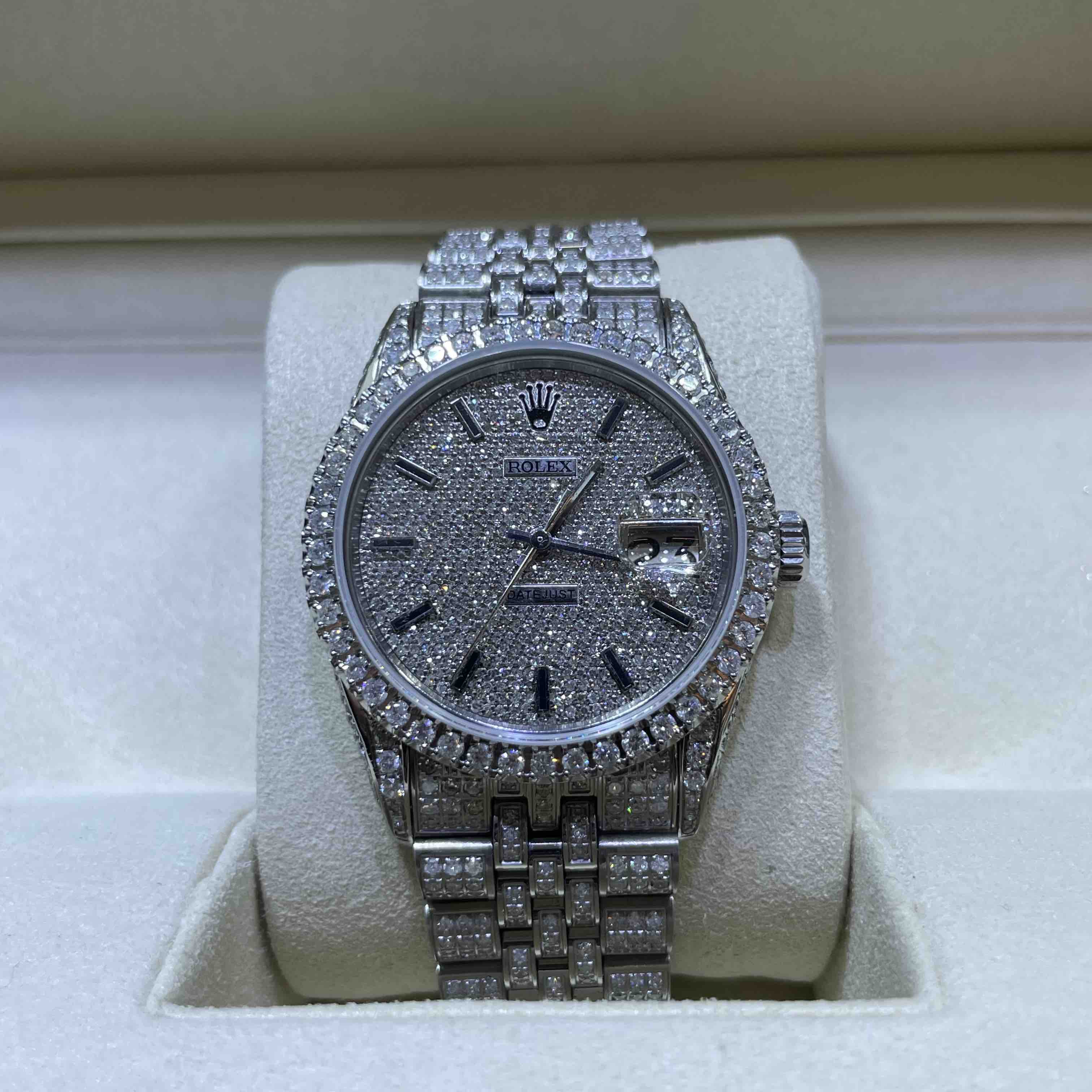 Bust Down Rolex 36mm Natural Diamond Stick Dial