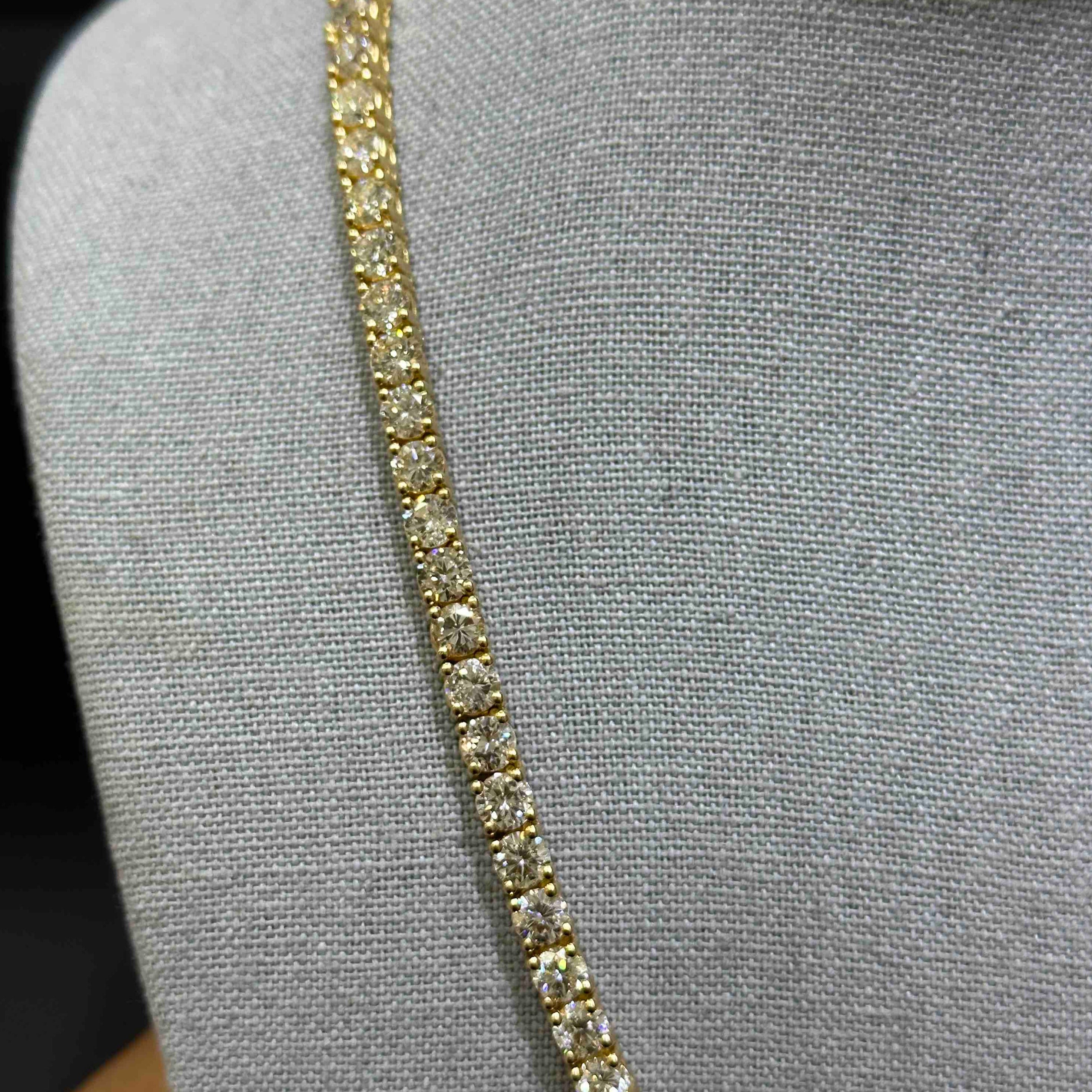  Iced Out Tennis Chain Yellow Gold