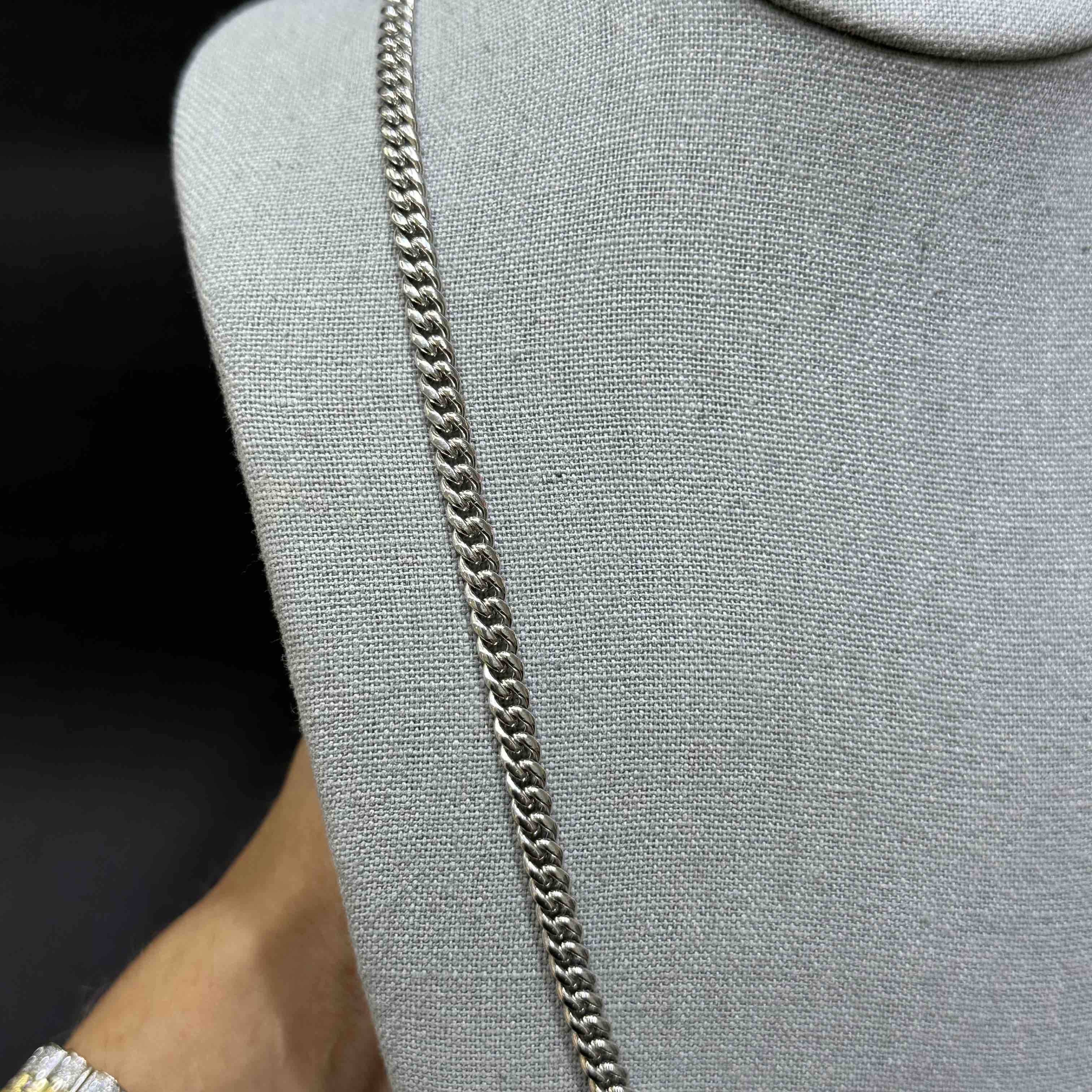  6MM White Gold Cuban Link Chain 