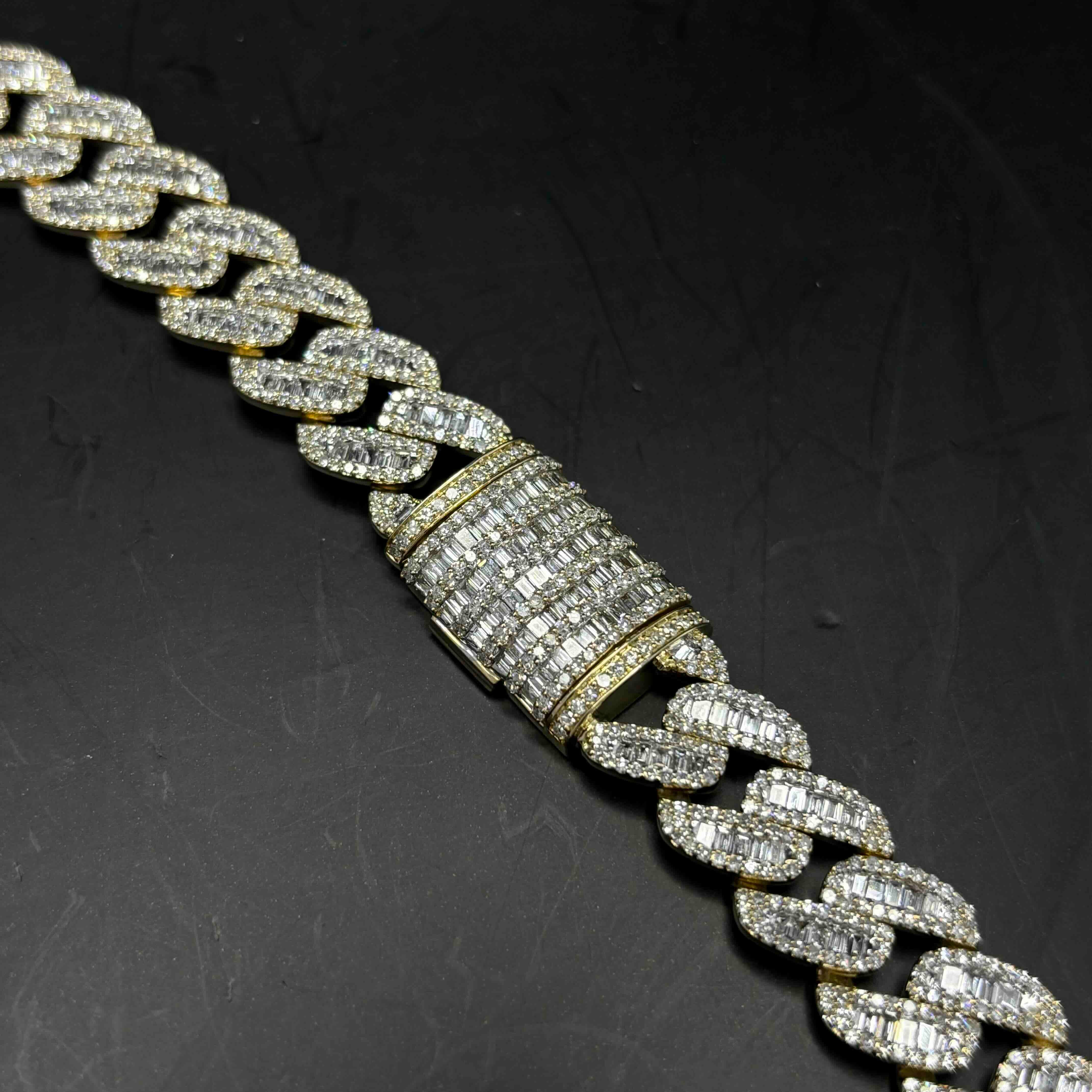 Bust Down Baguette Cuban Link Chain 10k 12.5mm