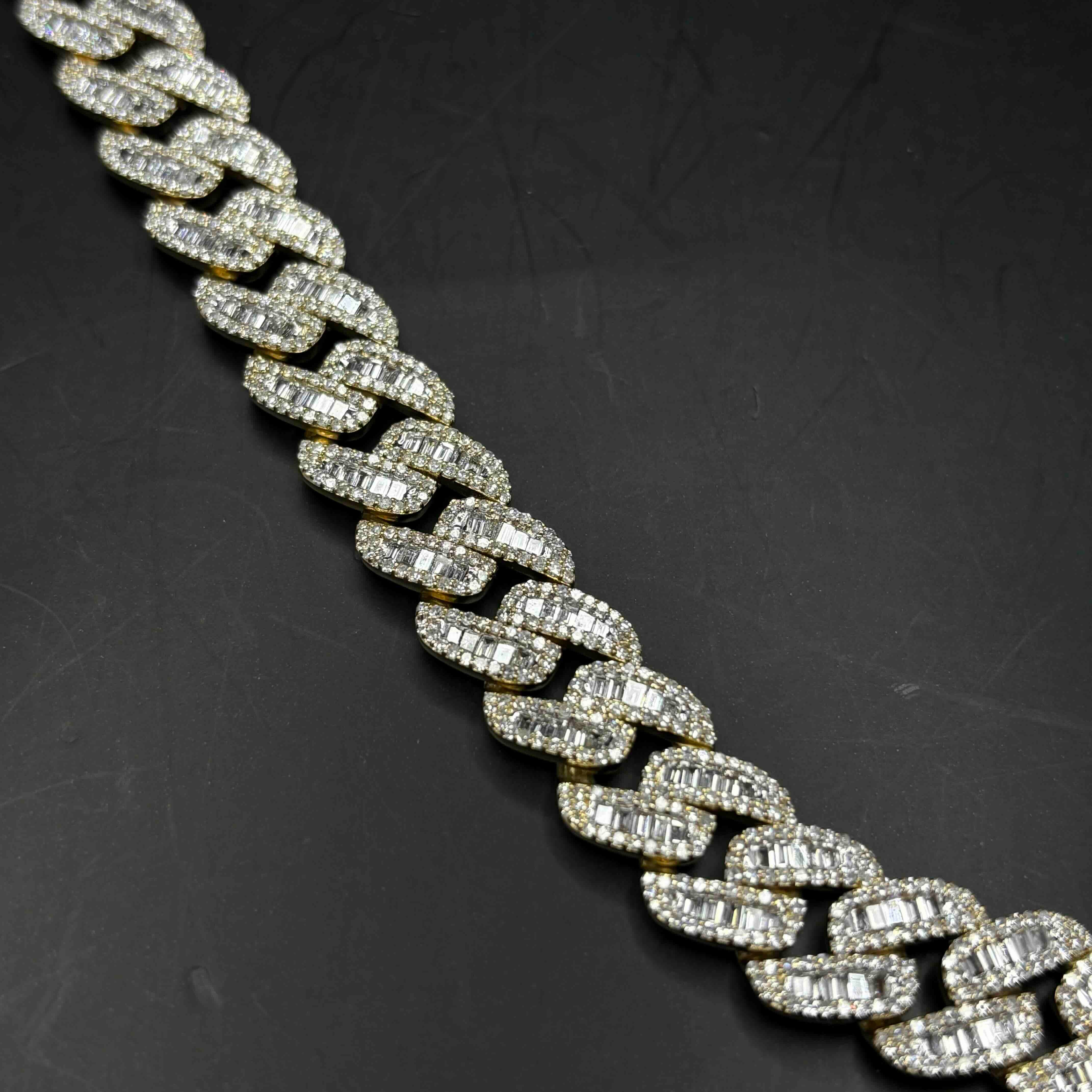 Bust Down Baguette Cuban Link Chain 10k 12.5mm