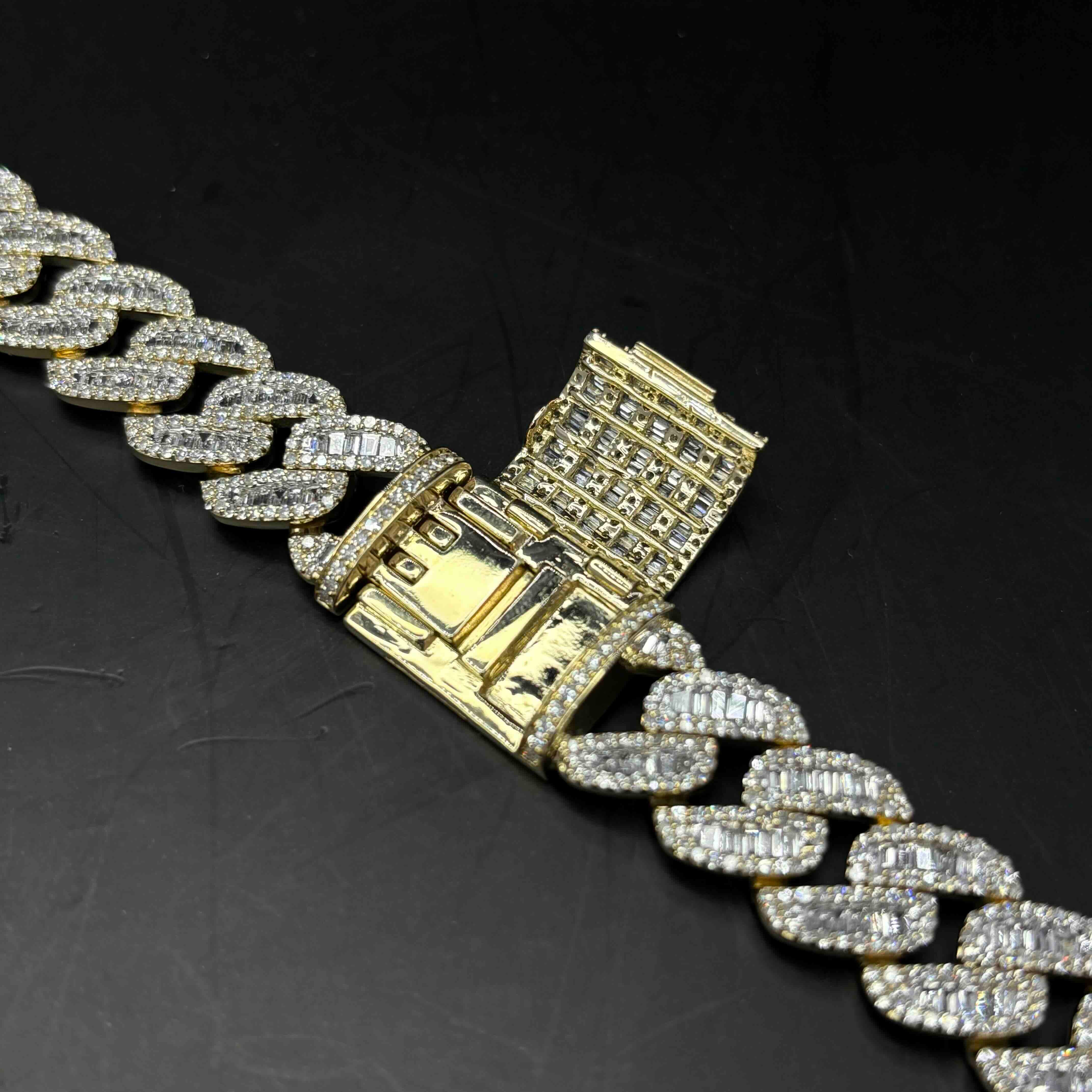 Bust Down Baguette Cuban Link Chain 10k 12.5mm