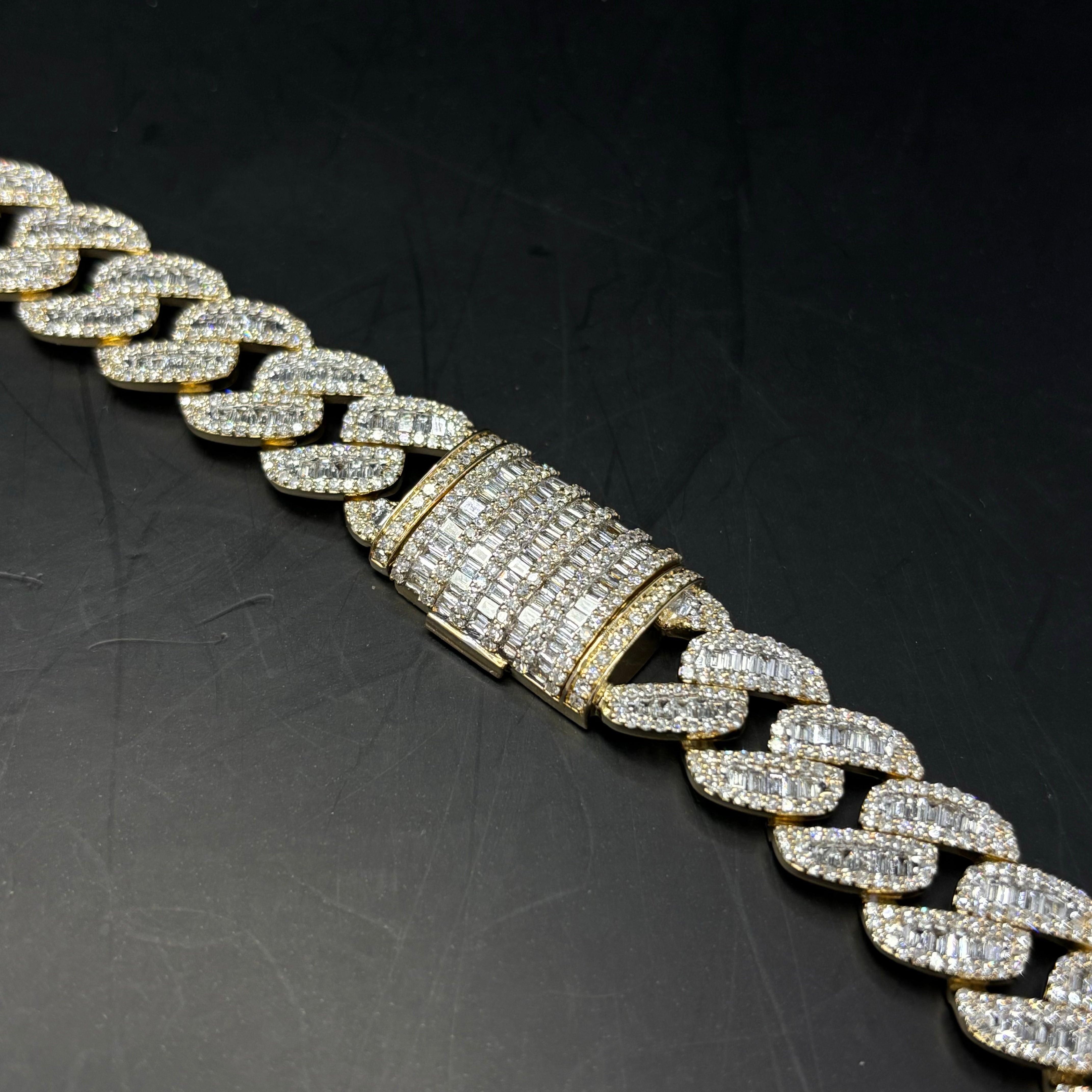 Bust Down Baguette Cuban Link Chain 10k 12.5mm