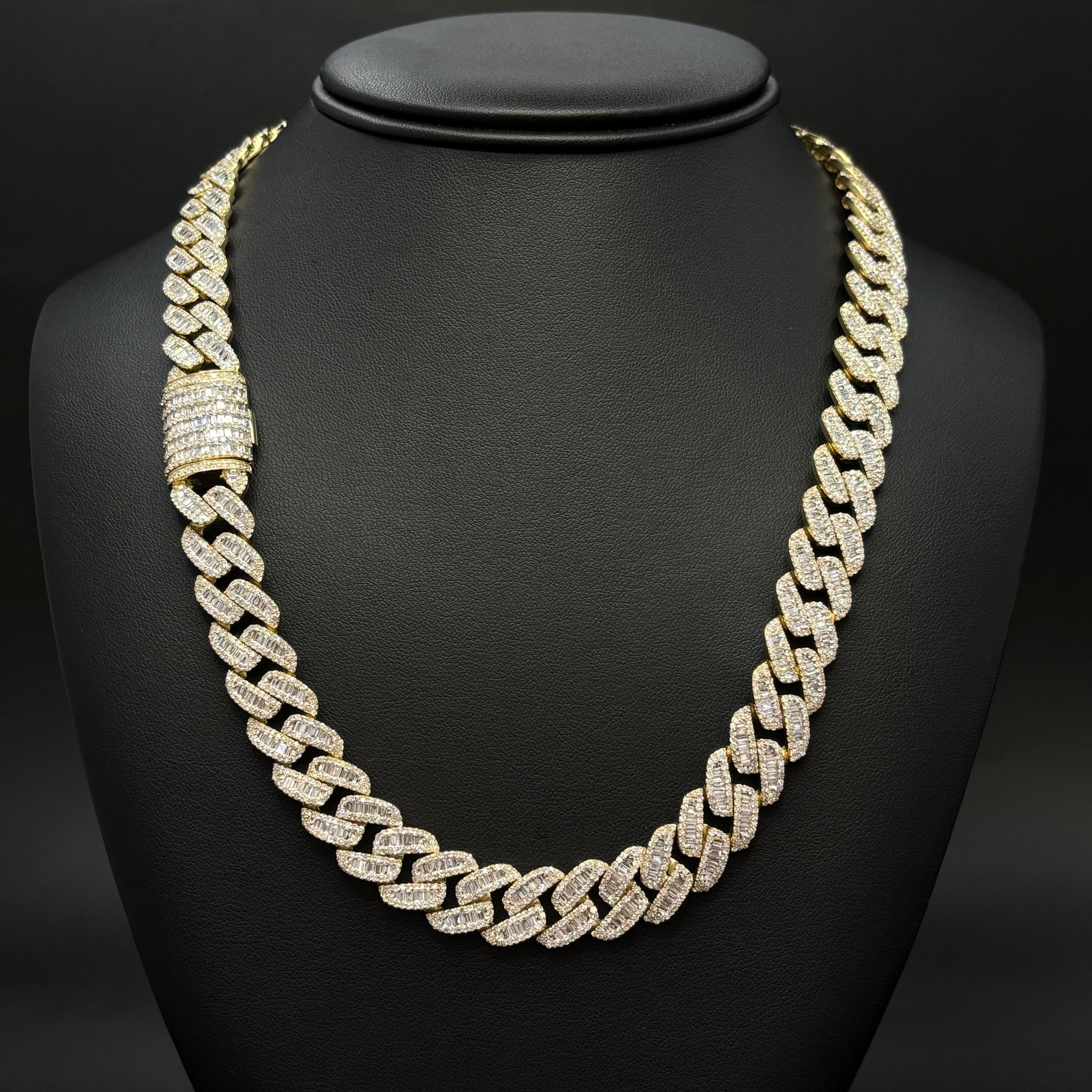 Bust Down Baguette Cuban Link Chain 10k 12.5mm