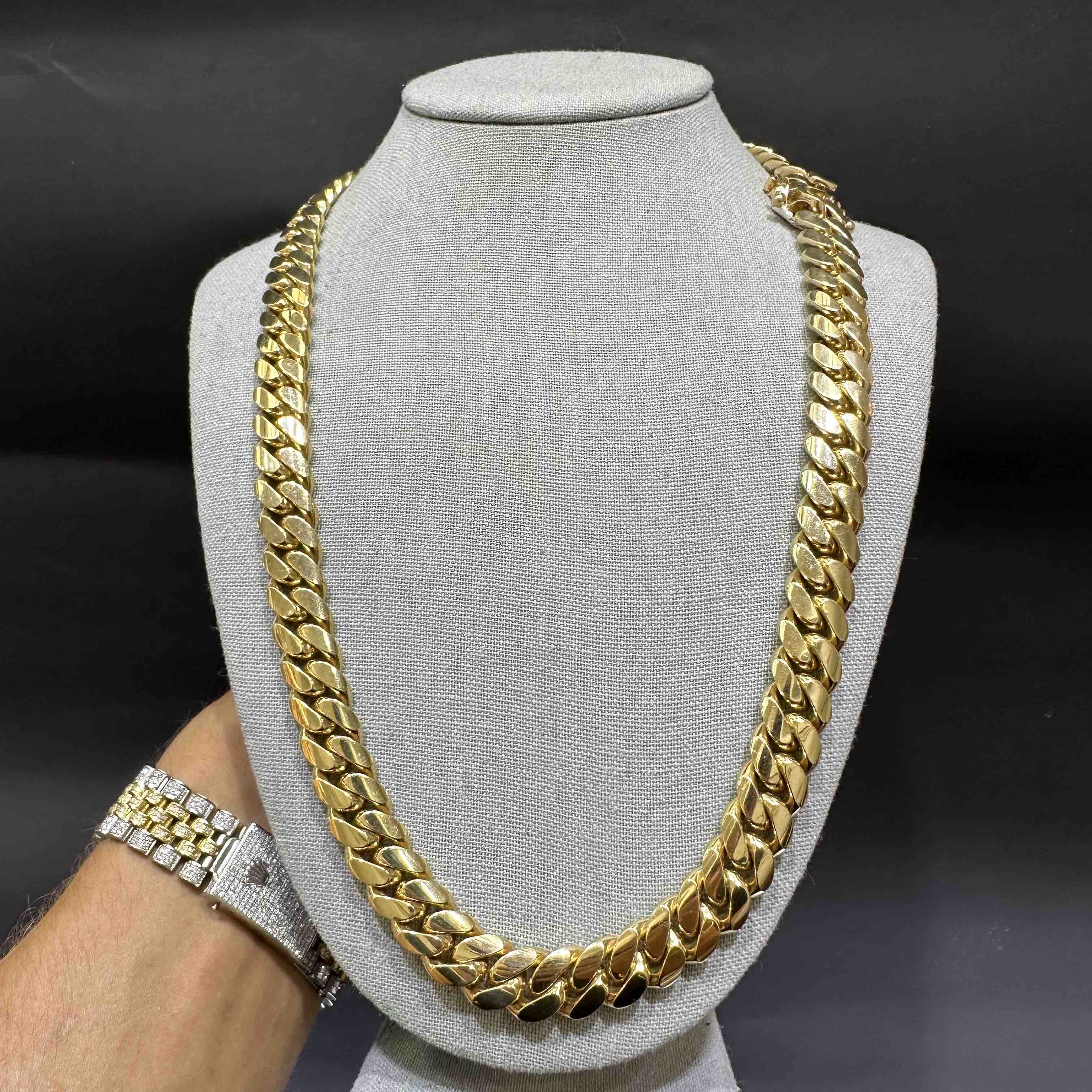 14k 13.5MM Miami Cuban Link ADJUSTABLE LENGTH 365 281 GRAMS