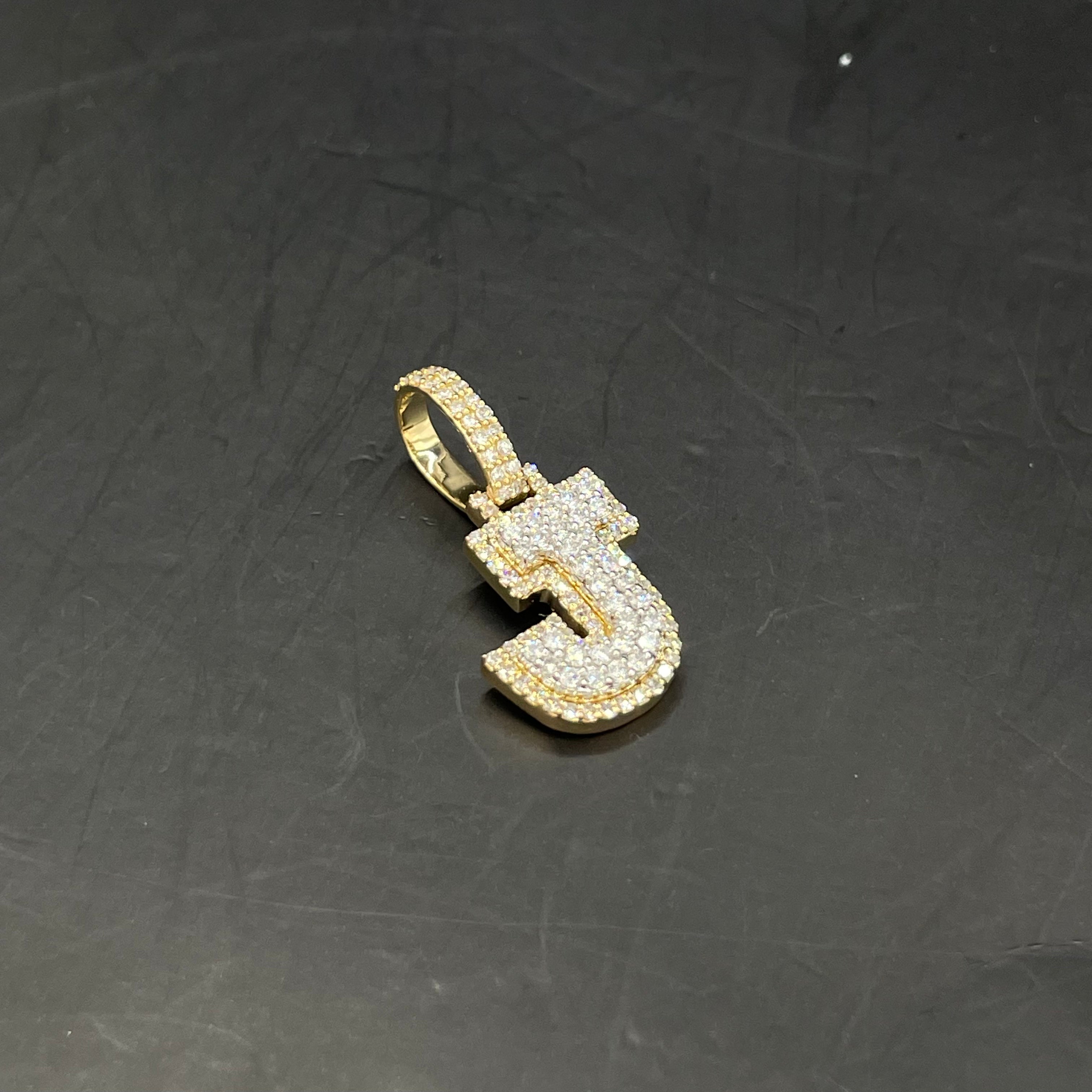 18k Iced Out VS1 Initial Pendant | CVD DIAMONDS