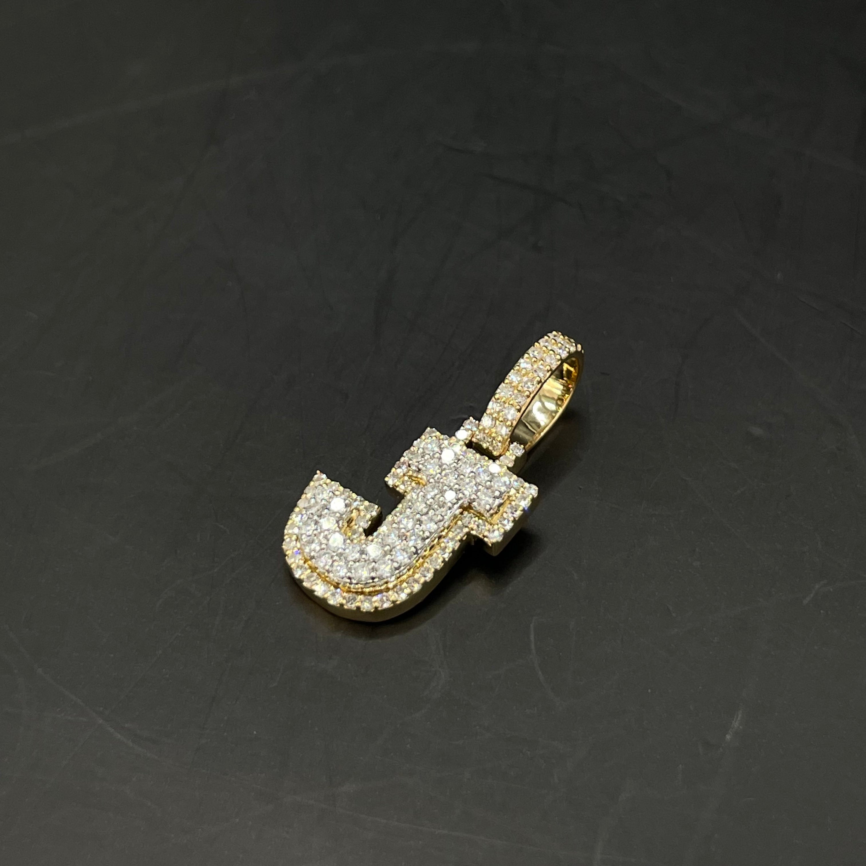 18k Iced Out VS1 Initial Pendant | CVD DIAMONDS