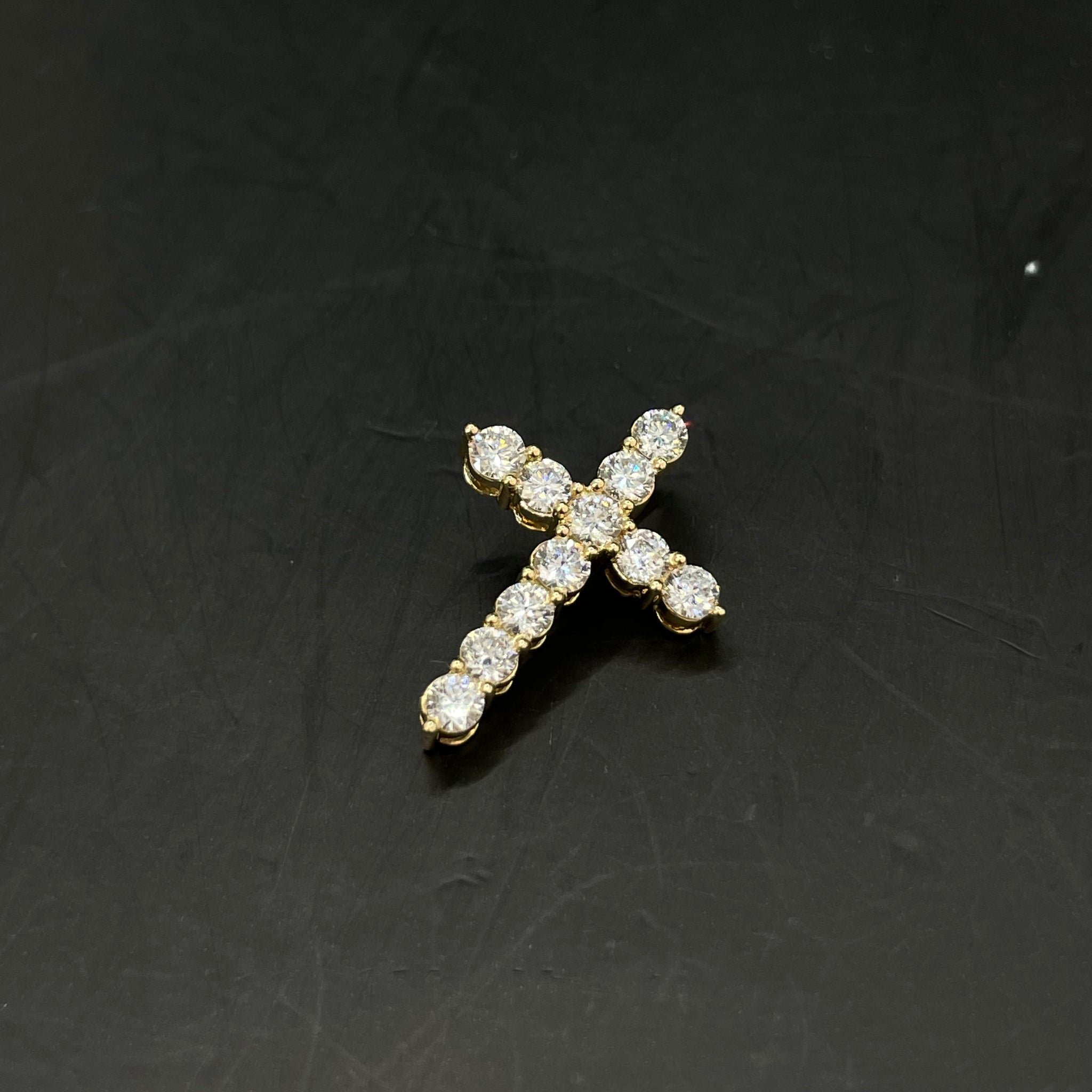 Lab Cross Note Iced Out Lab Cross Pendant