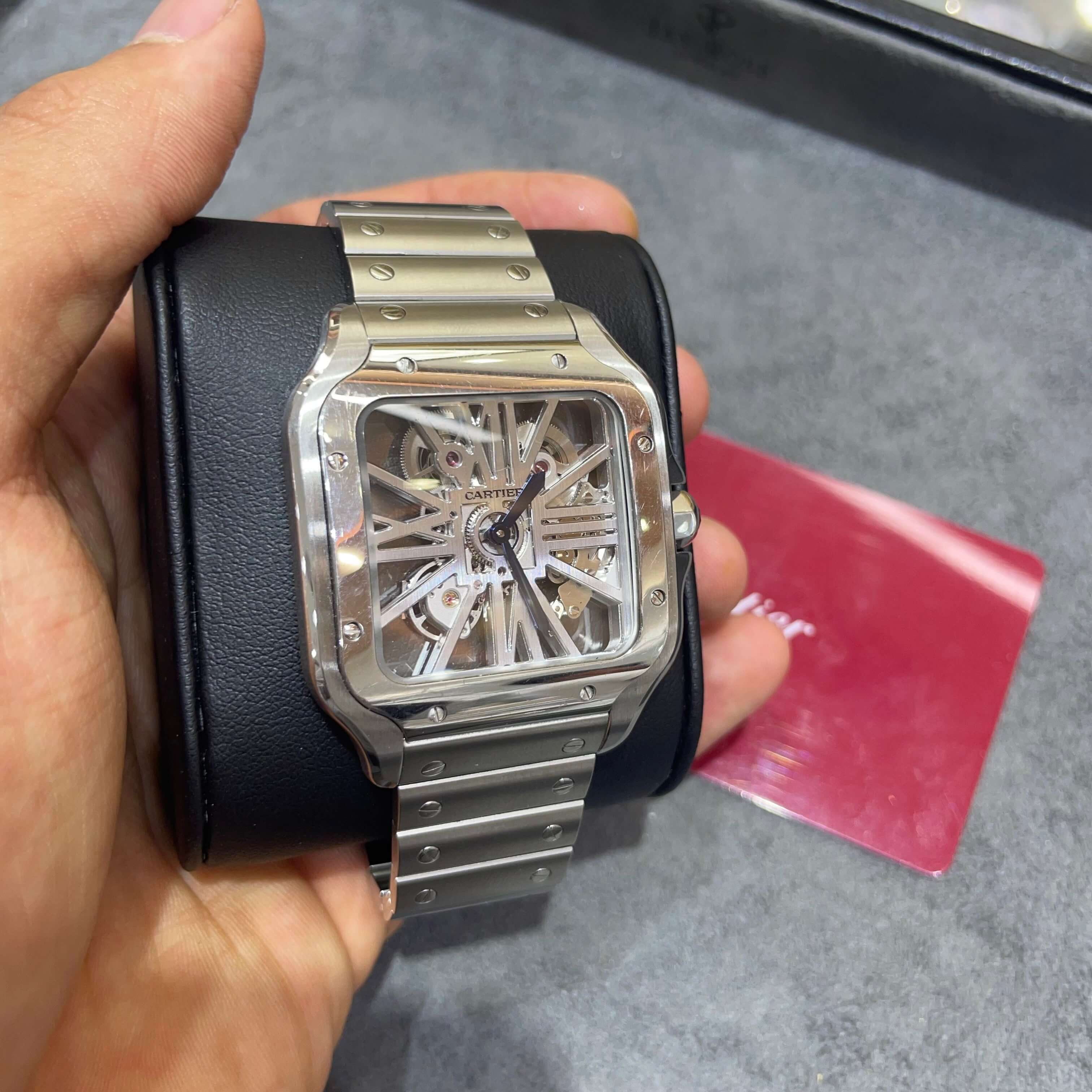 40mm Brand New Cartier Skeleton Stainless Steel