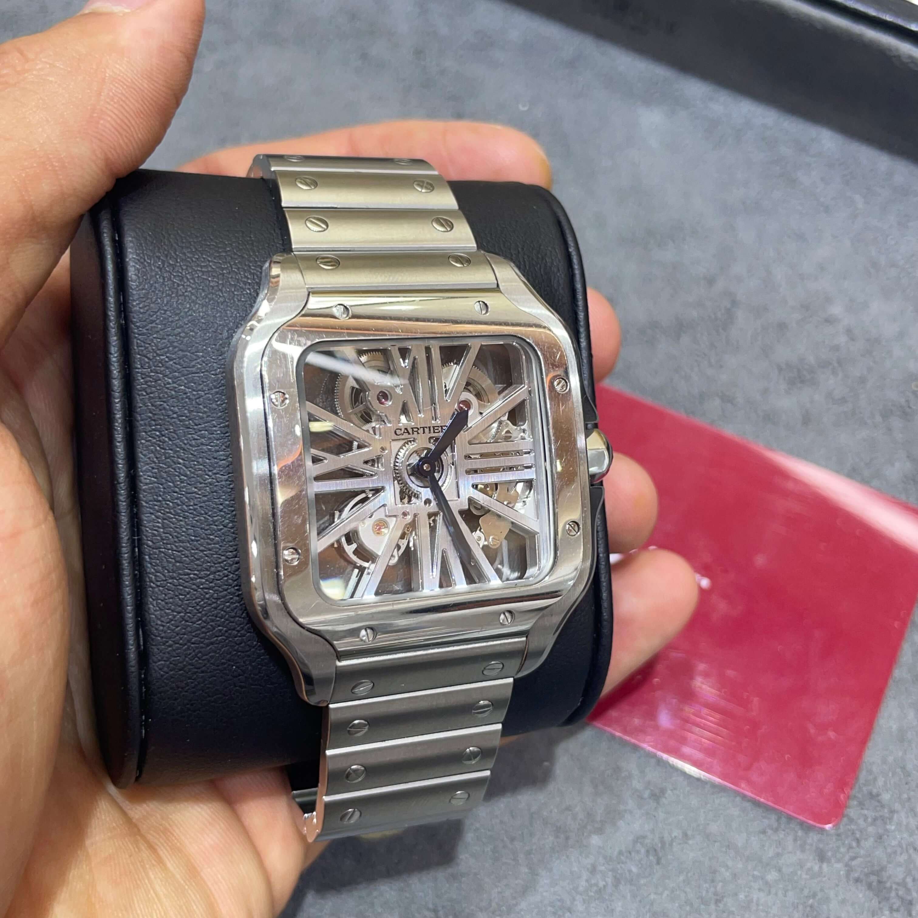 40mm Brand New Cartier Skeleton Stainless Steel