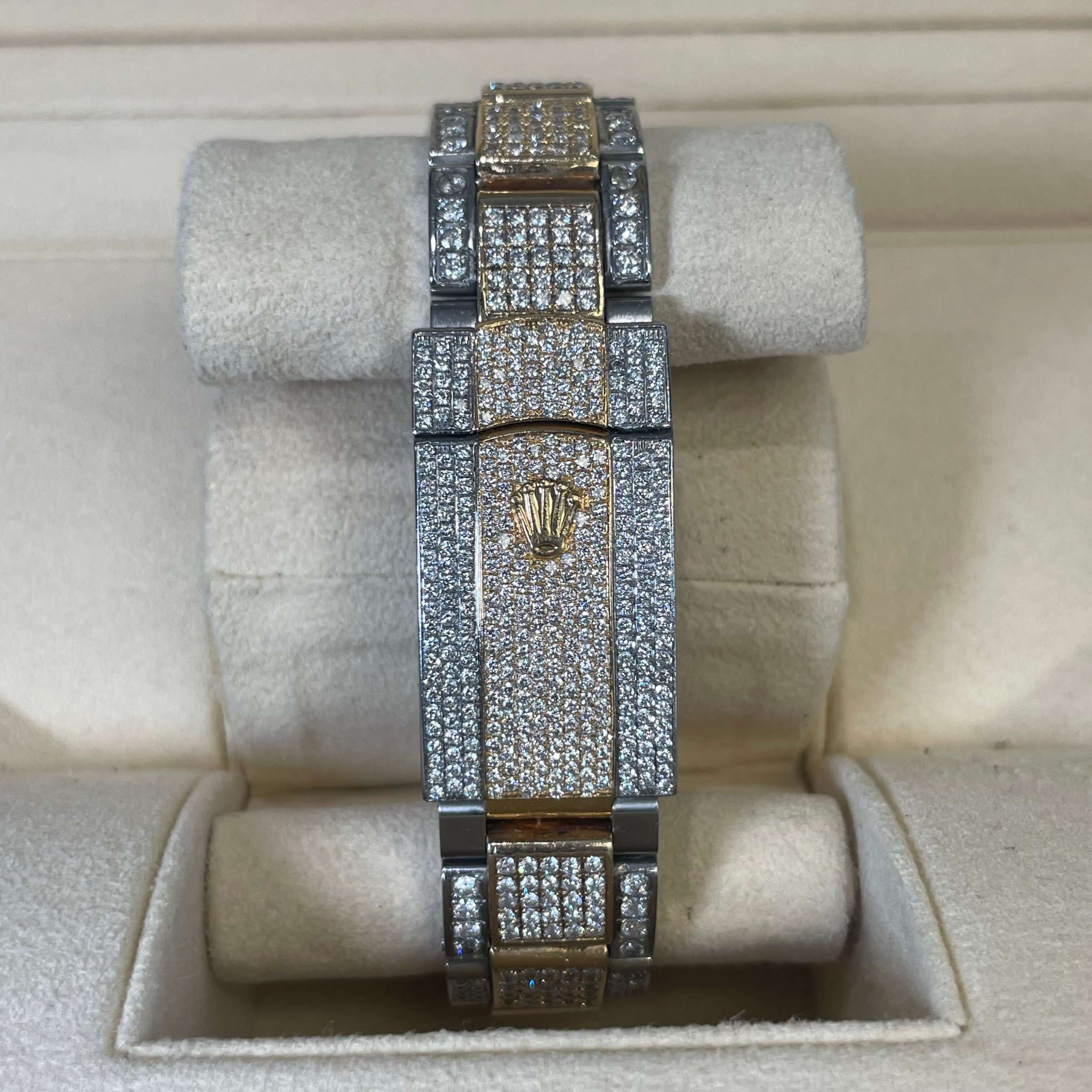 41mm Two Tone Bust Down Rolex Big XL Diamond Bezel