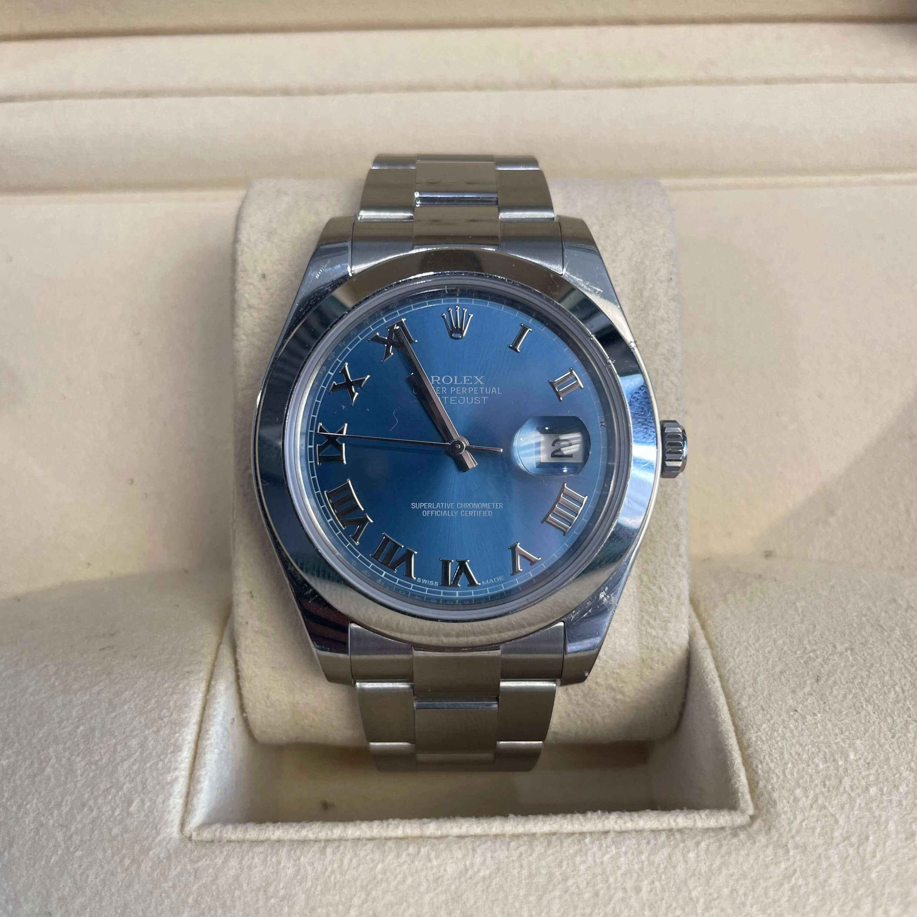 41mm Rolex Datejust | Stainless Steel | Blue Roman Dial