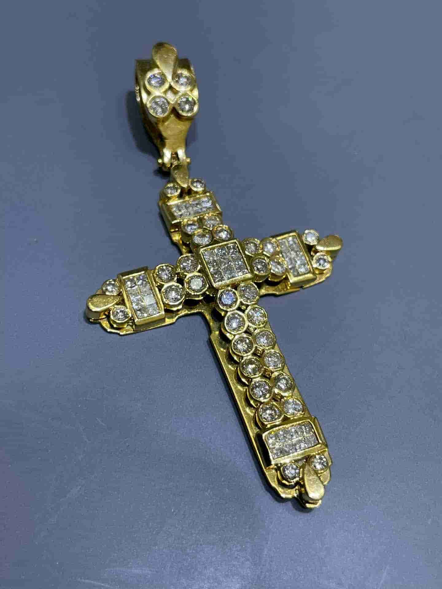 Yellow Gold Diamond Cross 14k