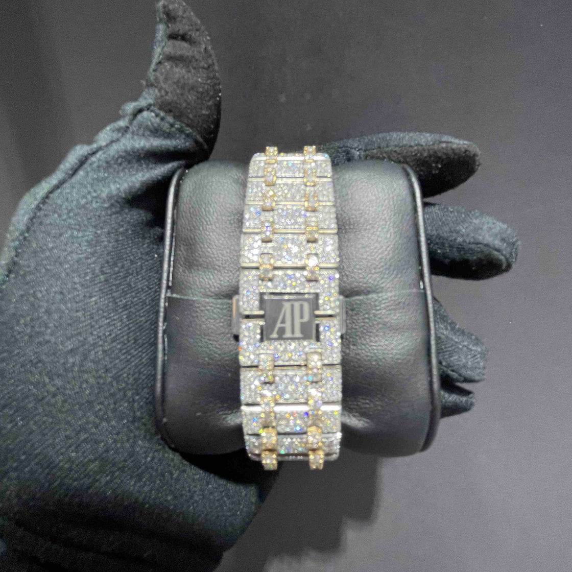 42mm Bust Down AP 42 cts VVS1 Audemars Piguet Automatic TwoTone Ice