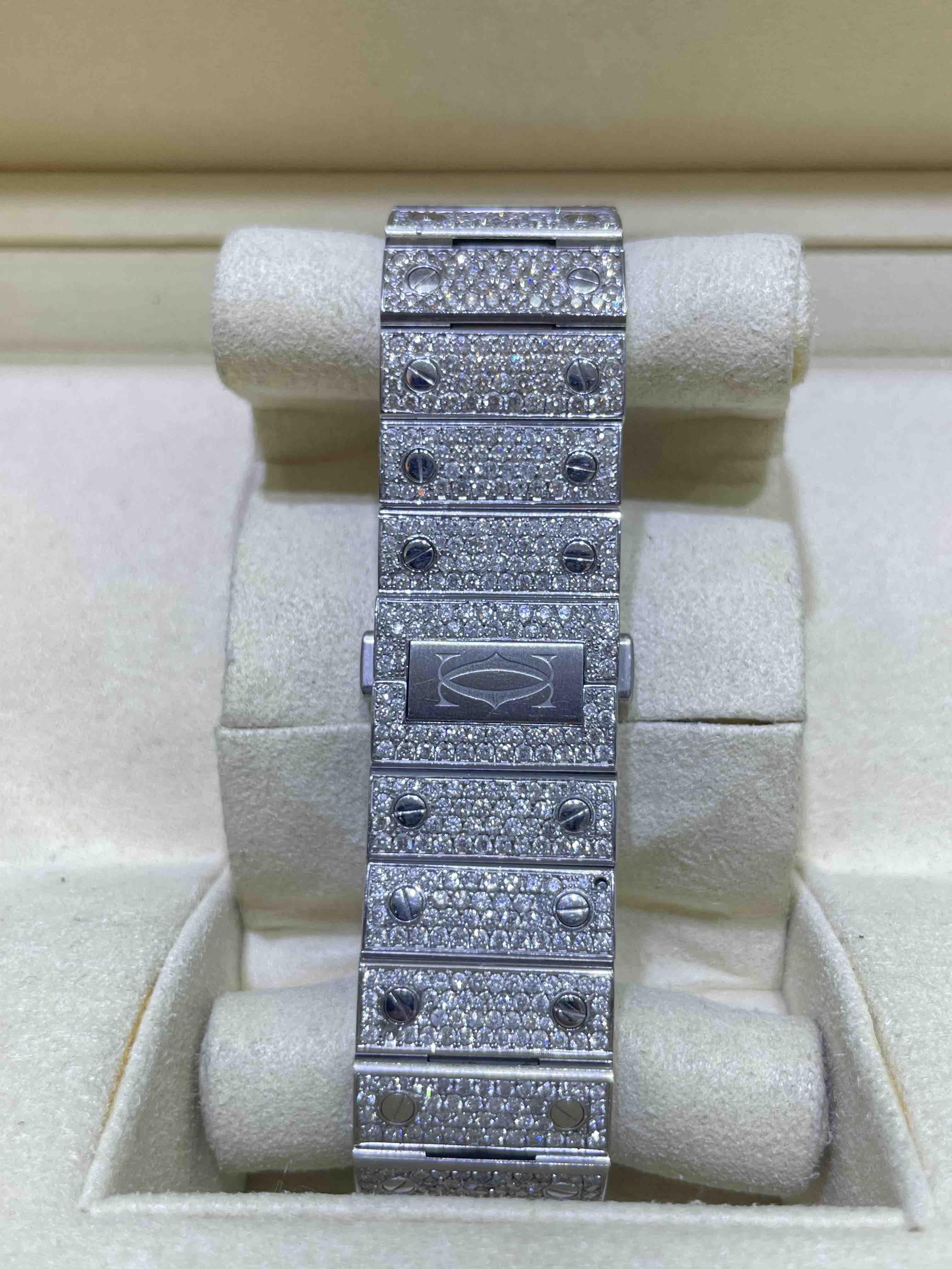 Iced Out Cartier Watch Arabic Dial