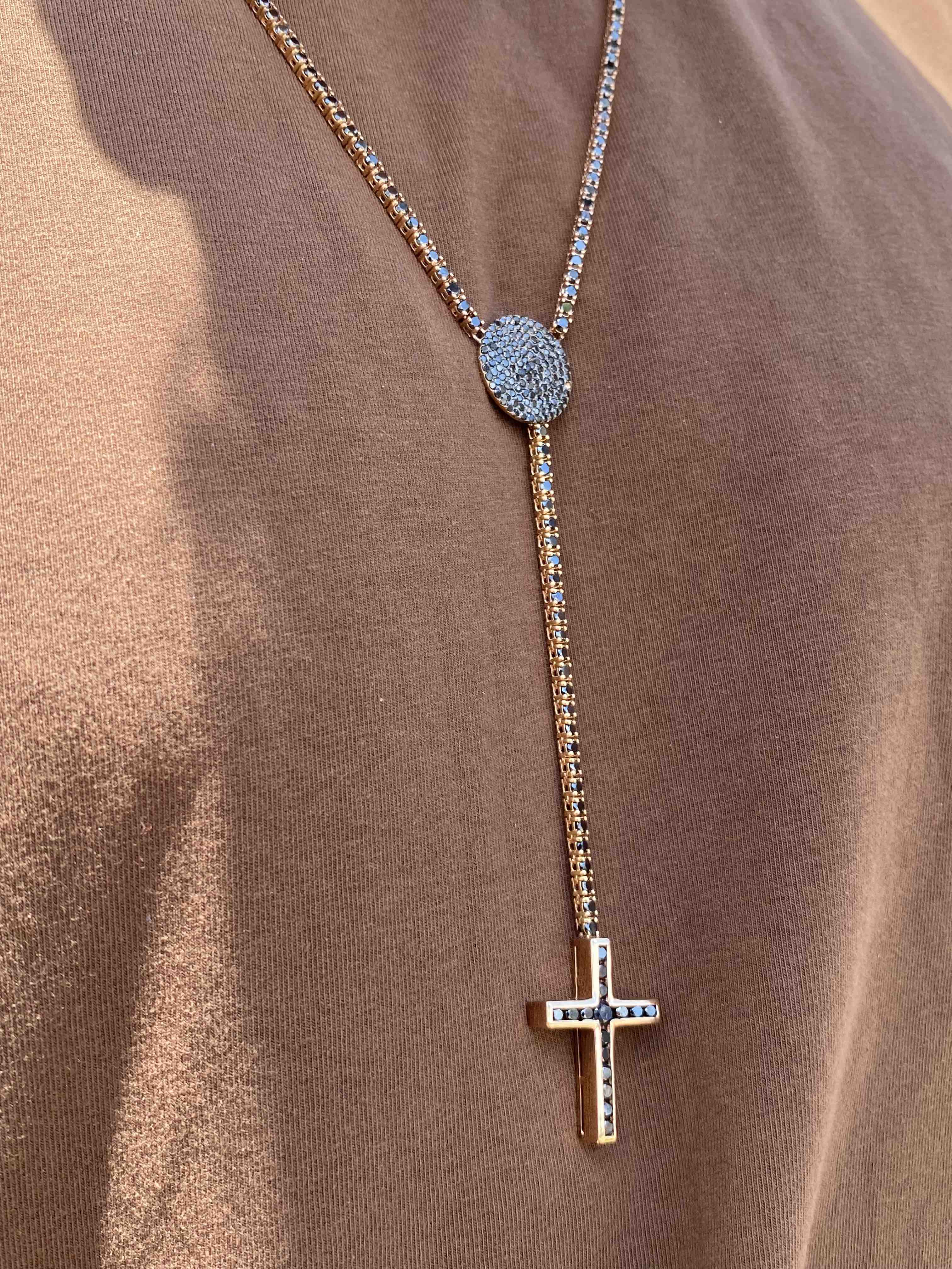 rose gold diamond cross necklace