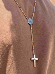  rose gold diamond cross necklace