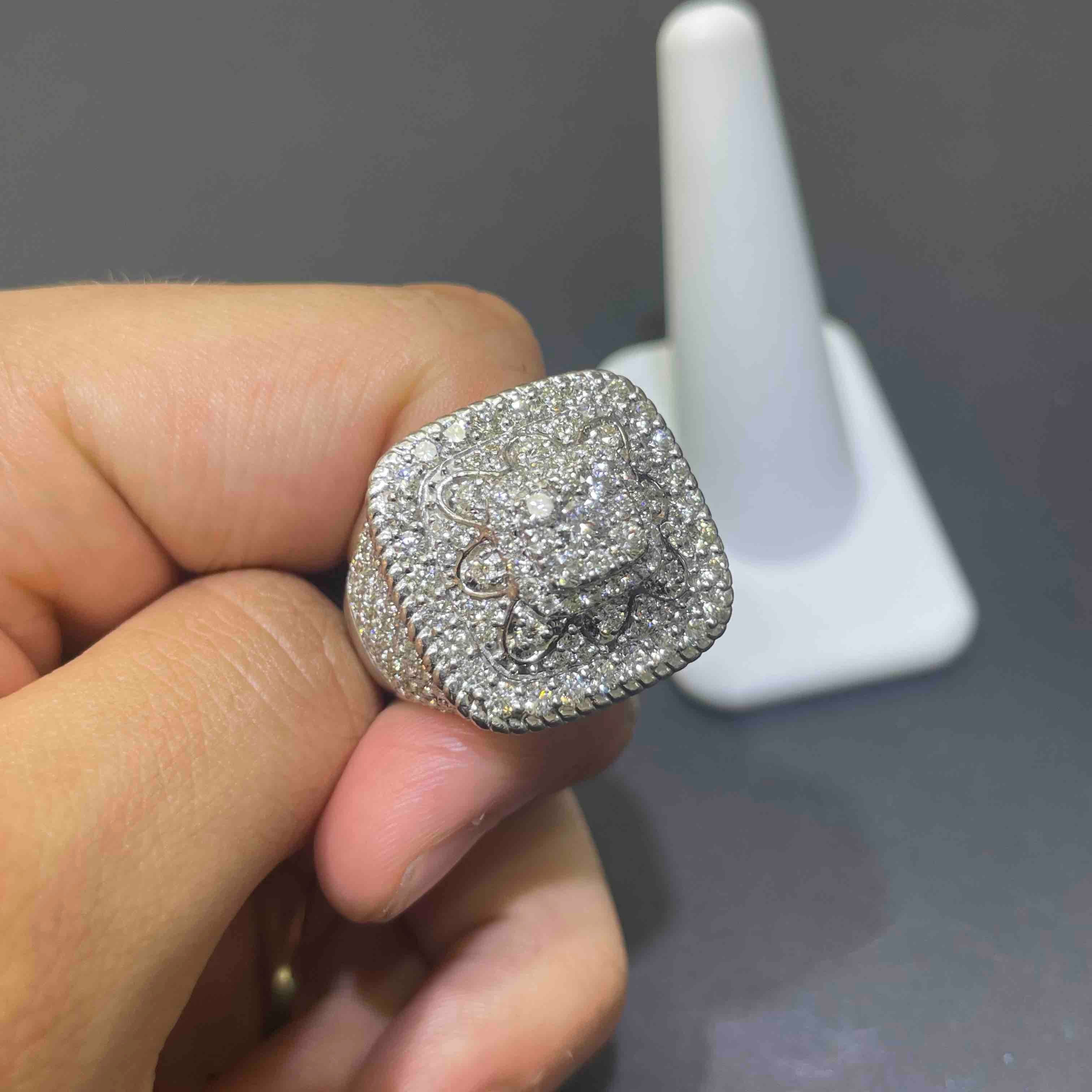 White Gold Iced Out Ring